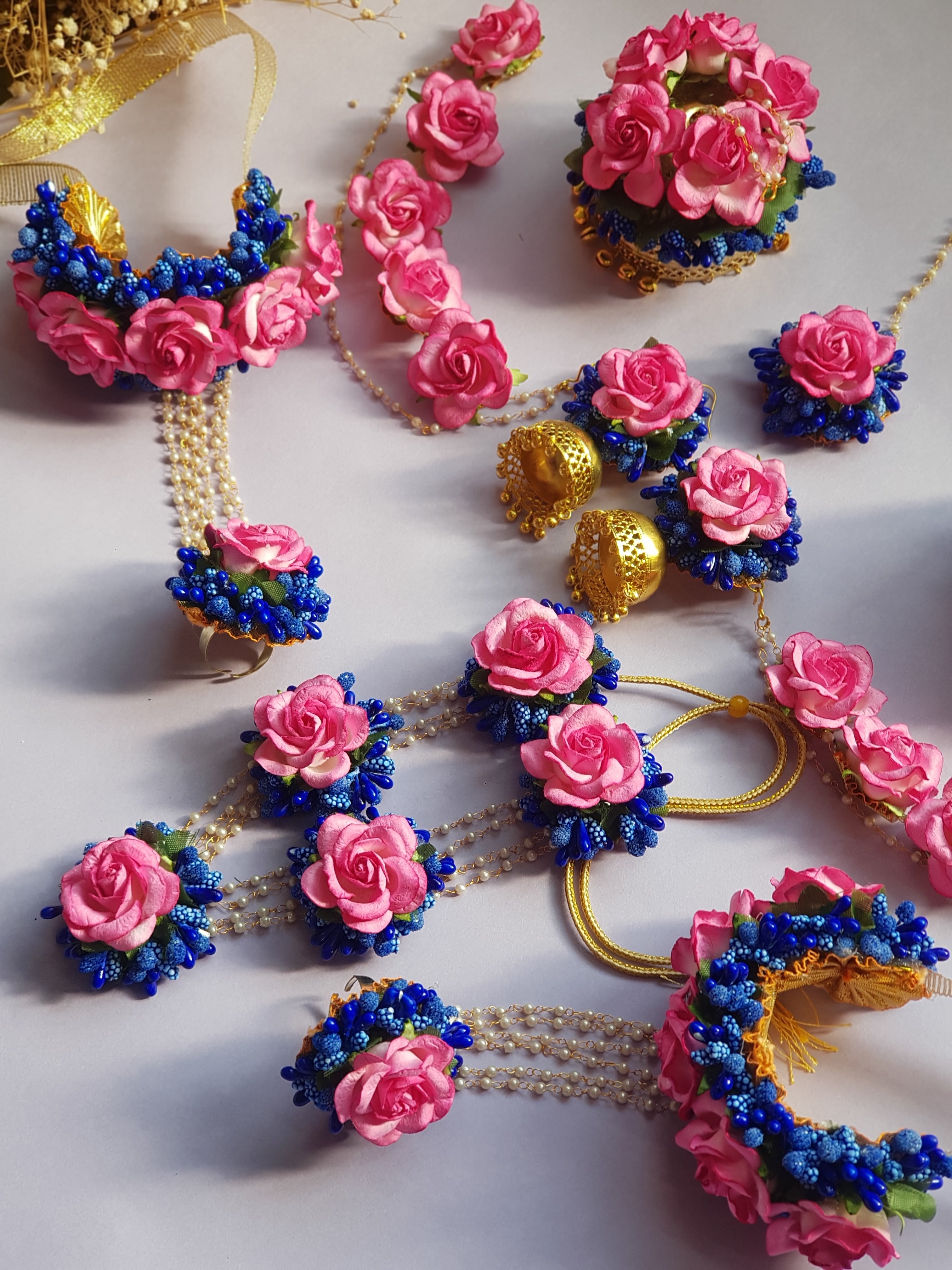 Pink Rose & Royal Blue Floral Suite