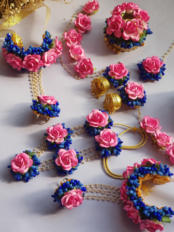Pink Rose & Royal Blue Floral Suite