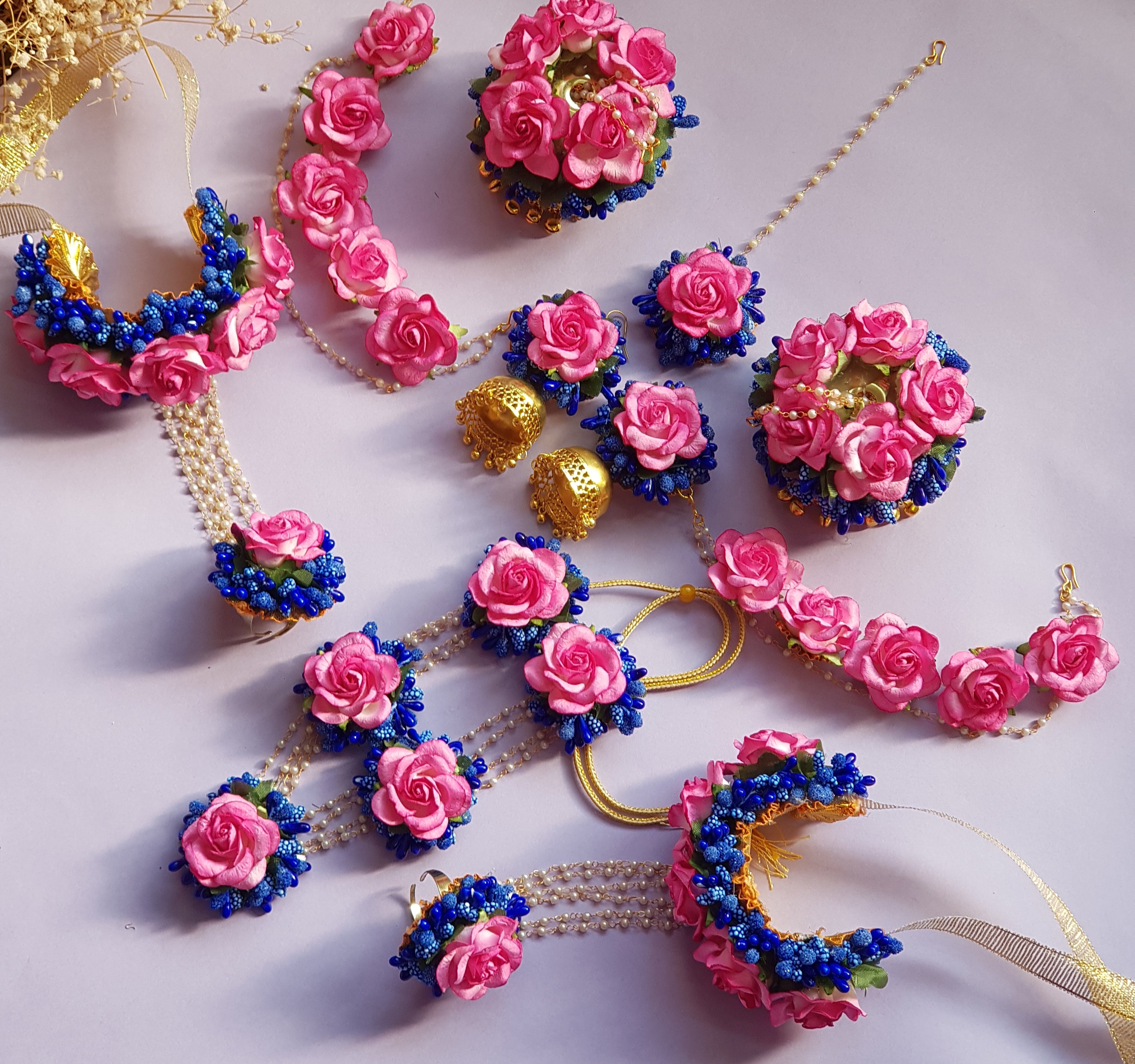 Pink Rose & Royal Blue Floral Suite
