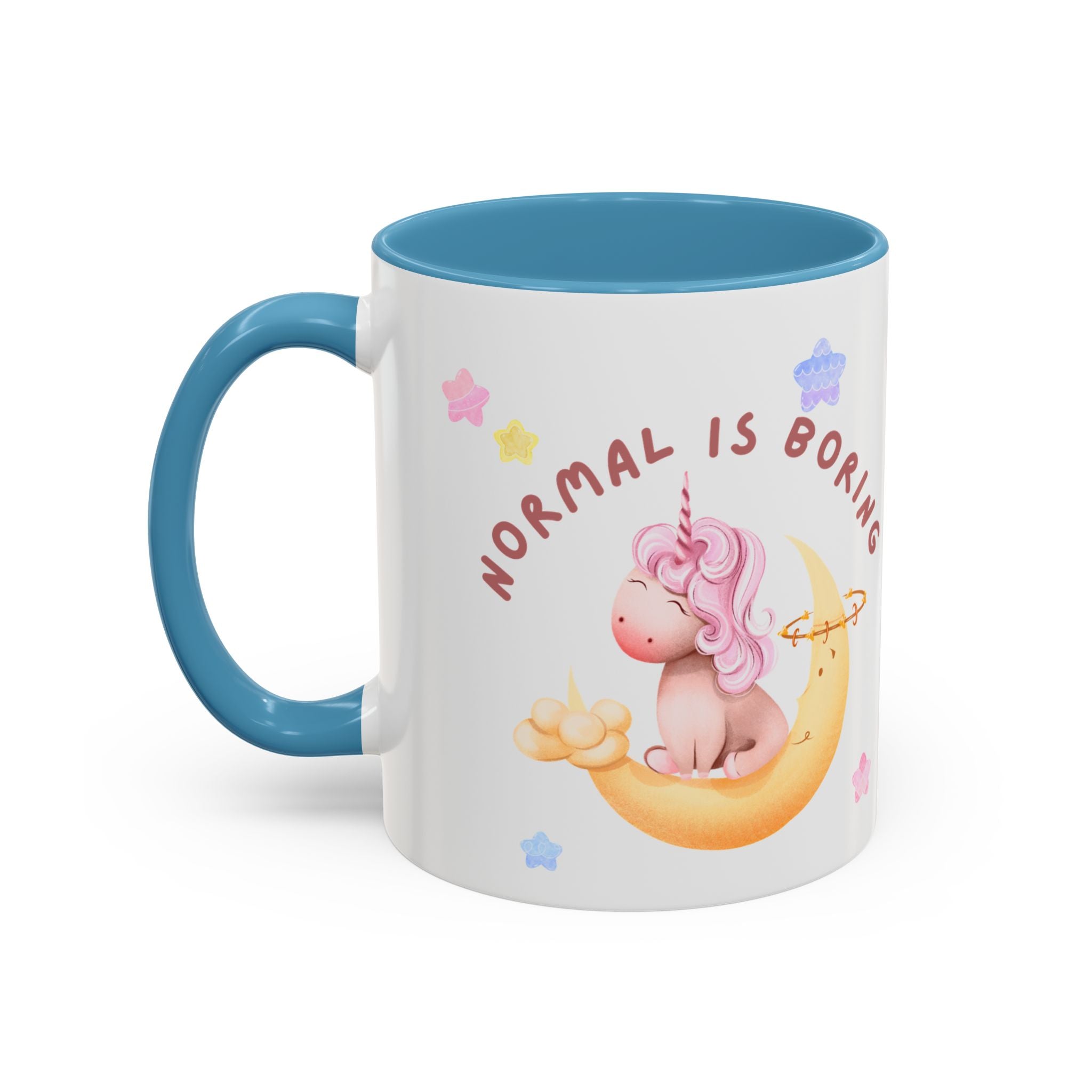 Unicorn Coffee Mug — "Be a Unicorn" Cute Rainbow Cloud Accent Mug