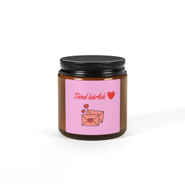 Tänd kärlek Soy Candle — Amber Jar Valentine Scented Candle