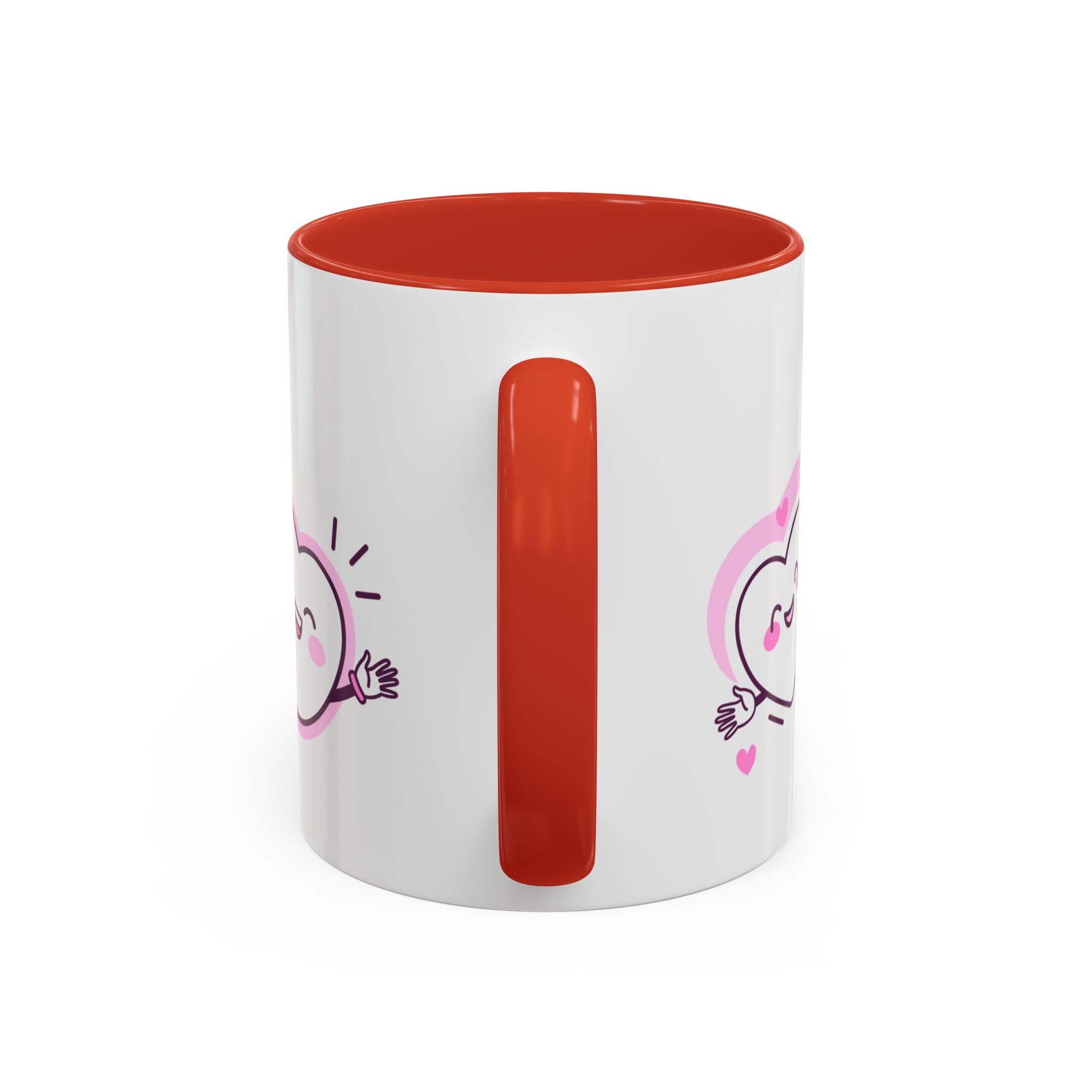 You Warm My Heart Accent Coffee Mug — Cute Pink Heart Valentine Gift (11/15oz)
