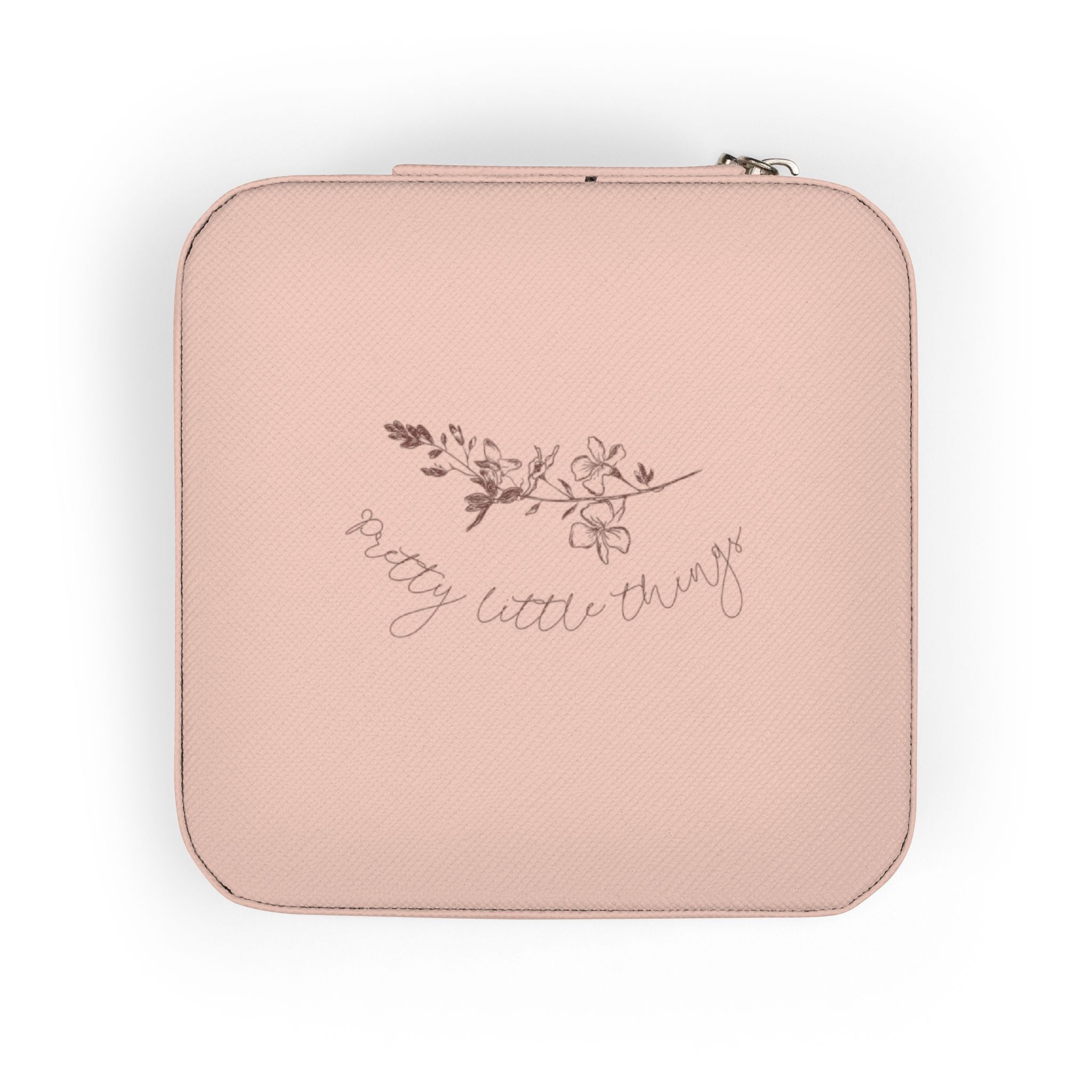 Compact Jewelry Travel Case – Pink Portable Organizer with Ring & Earring Compartments