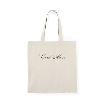 Cool Mom Natural Tote Bag — Elegant Script Canvas Market Tote