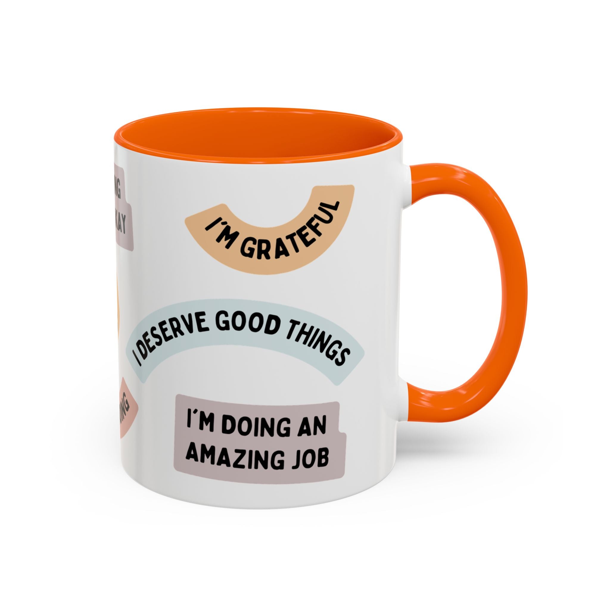 Affirmation Accent Coffee Mug – Positive Quote Inspirational Ceramic Mug (11/15oz)