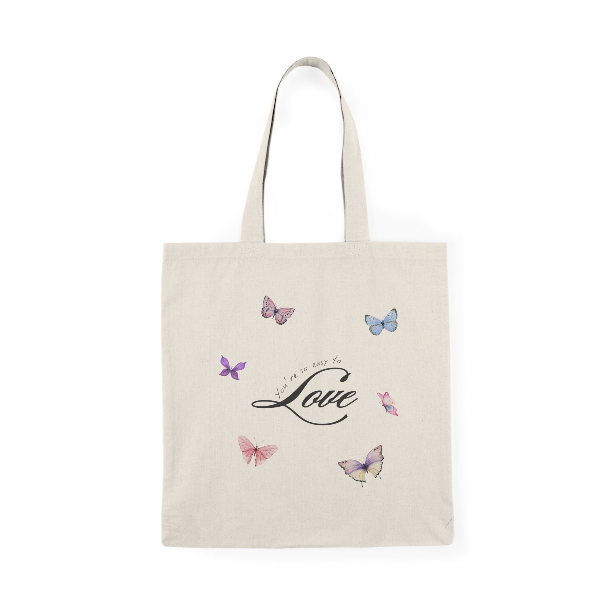 Butterfly Love Natural Tote Bag — Lightweight Reusable Market Bag
