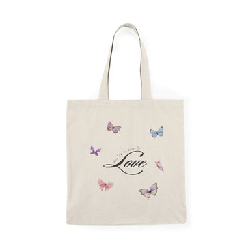 Butterfly Love Natural Tote Bag — Lightweight Reusable Market Bag