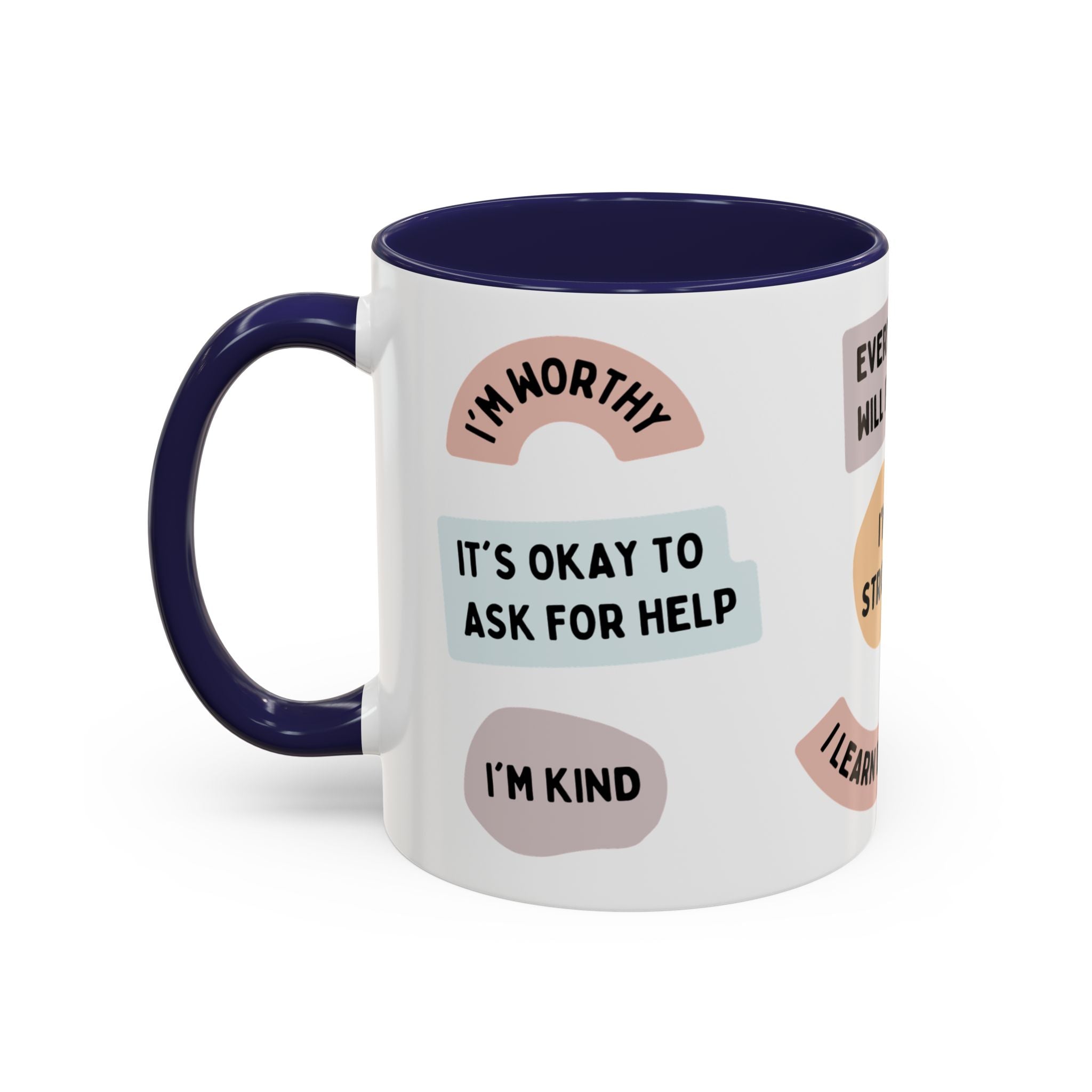 Affirmation Accent Coffee Mug – Positive Quote Inspirational Ceramic Mug (11/15oz)