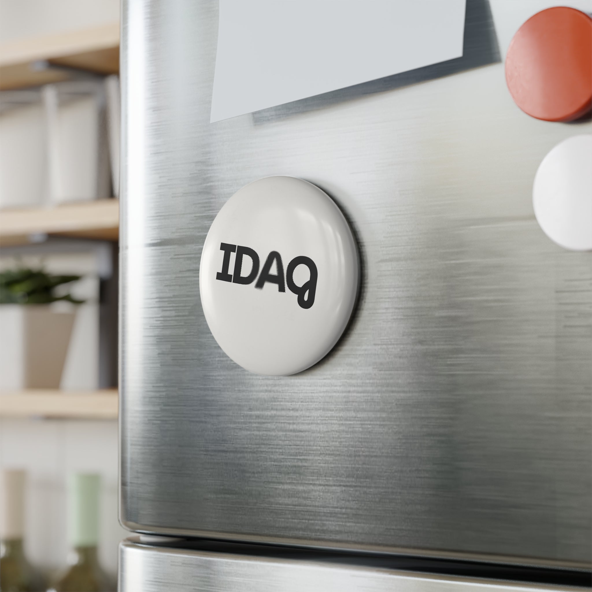 IDA9 Round Button Magnet – Minimalist Typographic Fridge Magnet