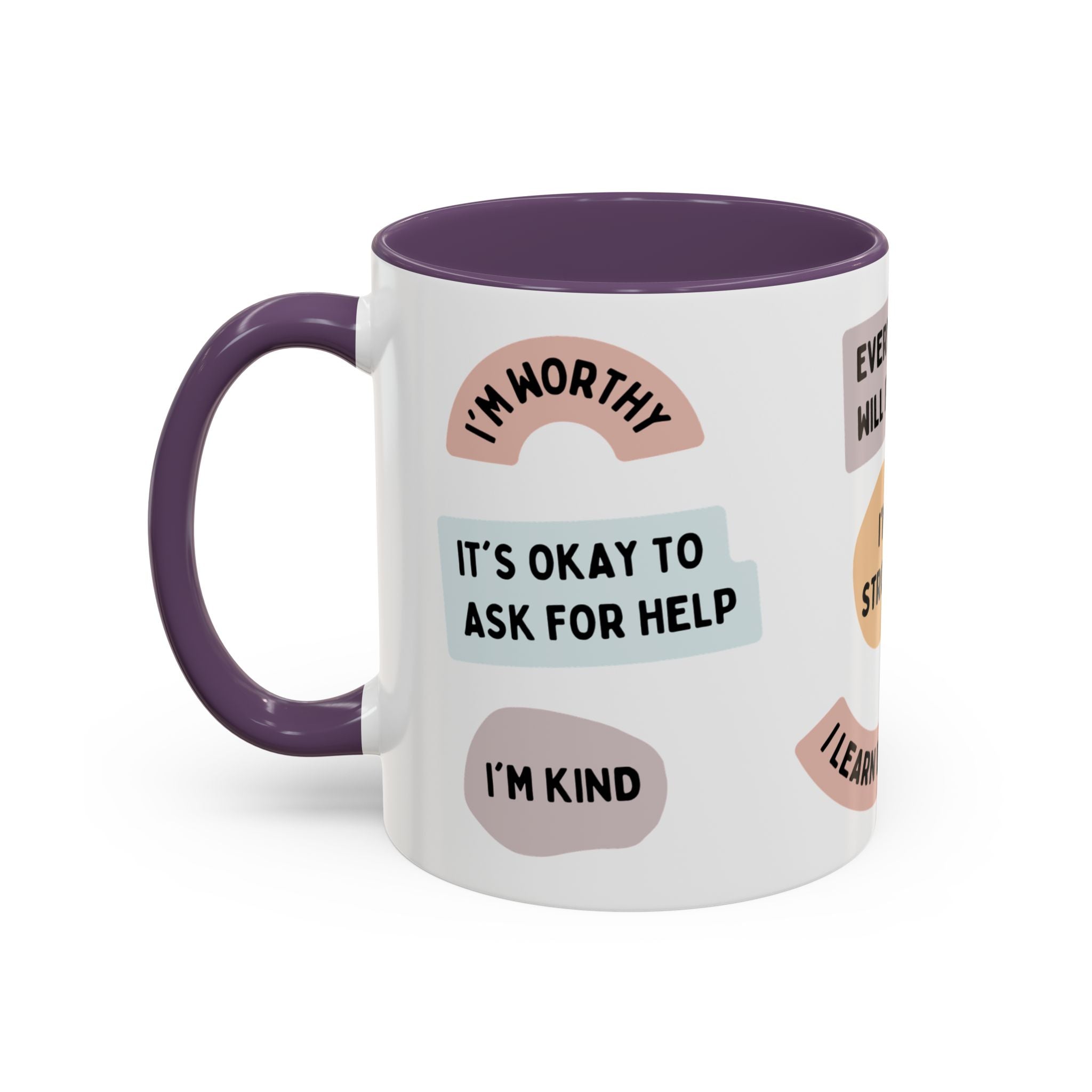 Affirmation Accent Coffee Mug – Positive Quote Inspirational Ceramic Mug (11/15oz)