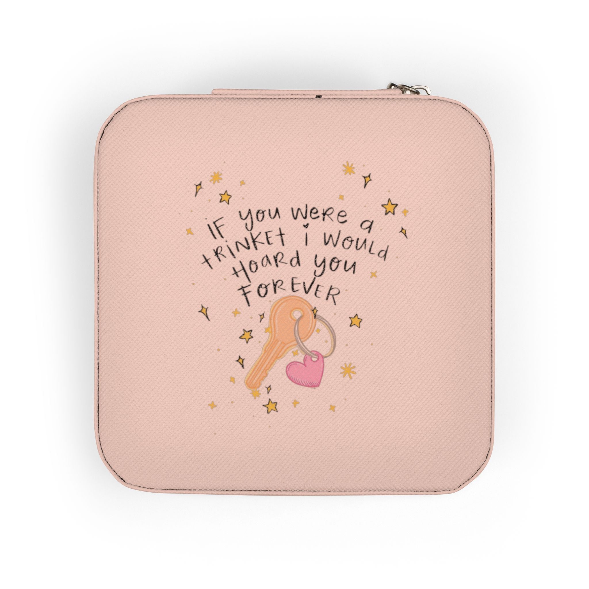 Pink Compact Jewelry Travel Case – Portable Ring & Earring Organizer ("If your wings don't work, I would borrow yours")