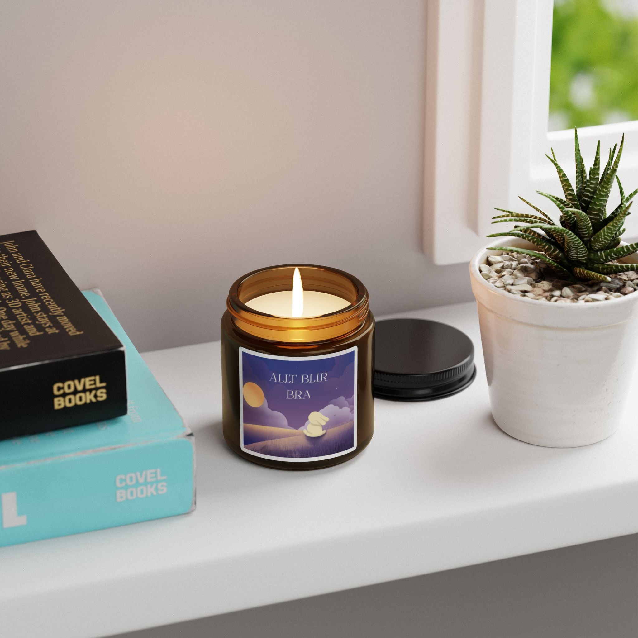 Soy Candle — "Allt Blir Bra" Amber Jar (Calming Lavender & Vanilla)