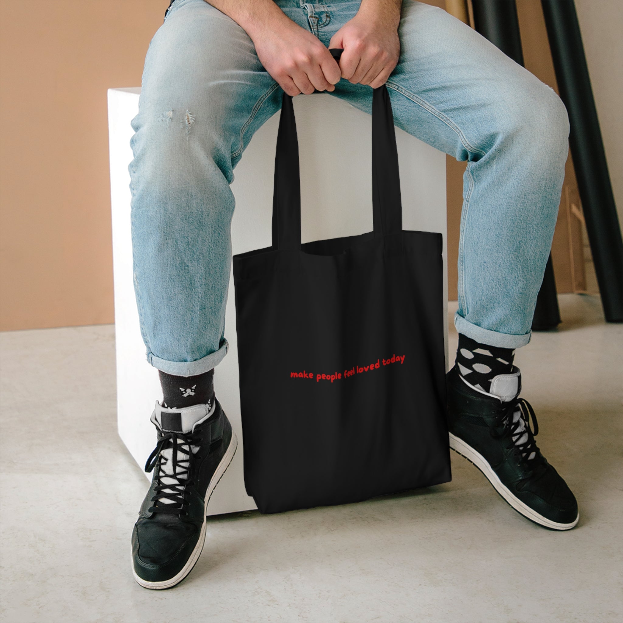"Make People Feel Loved Today" Cotton Tote Reusable Bag