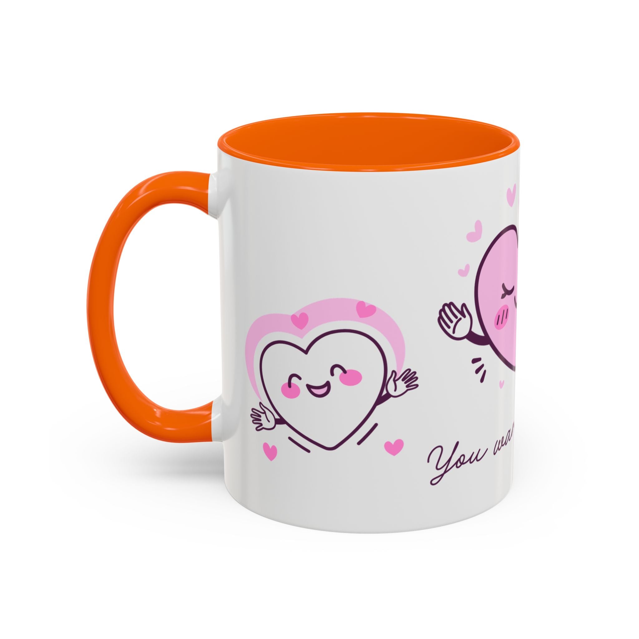 You Warm My Heart Accent Coffee Mug — Cute Pink Heart Valentine Gift (11/15oz)