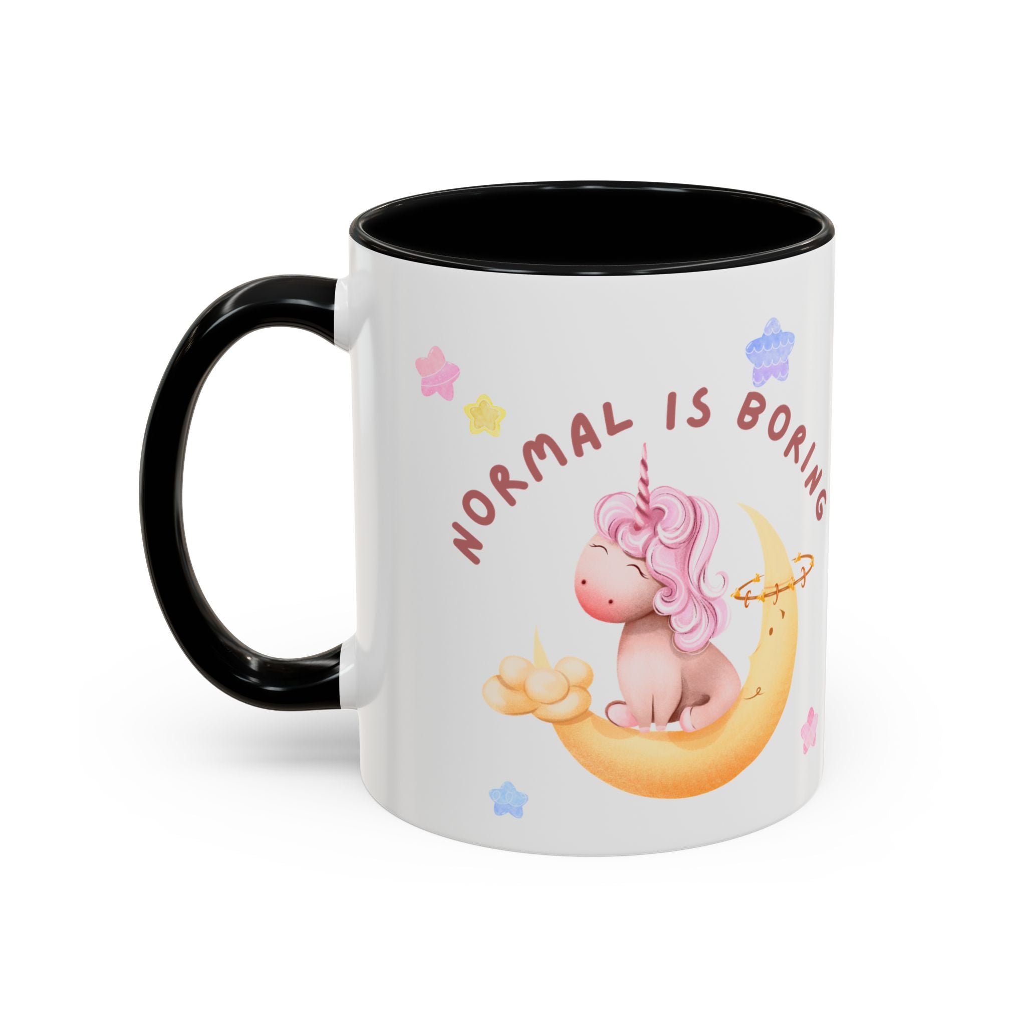 Unicorn Coffee Mug — "Be a Unicorn" Cute Rainbow Cloud Accent Mug