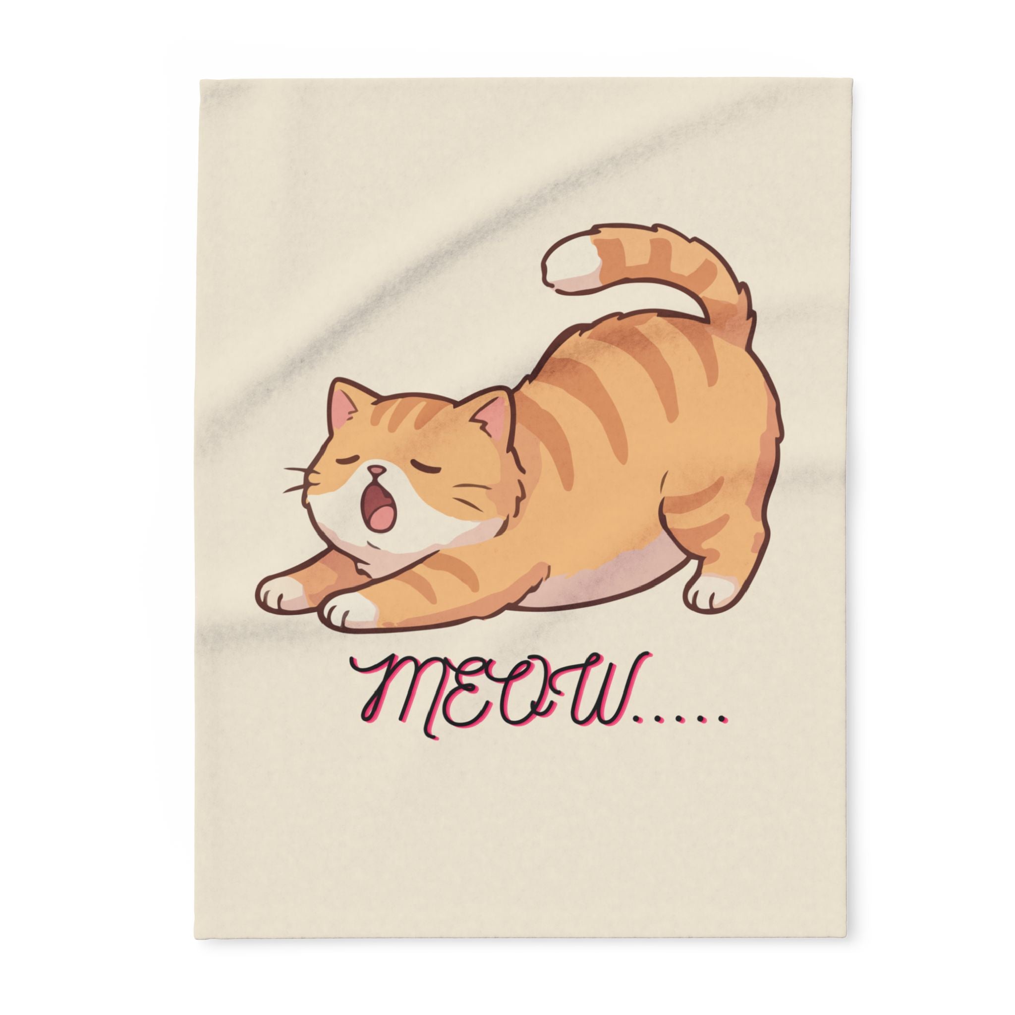 Arctic Fleece Blanket — Cute “Meow” Cat Circle Cozy Throw