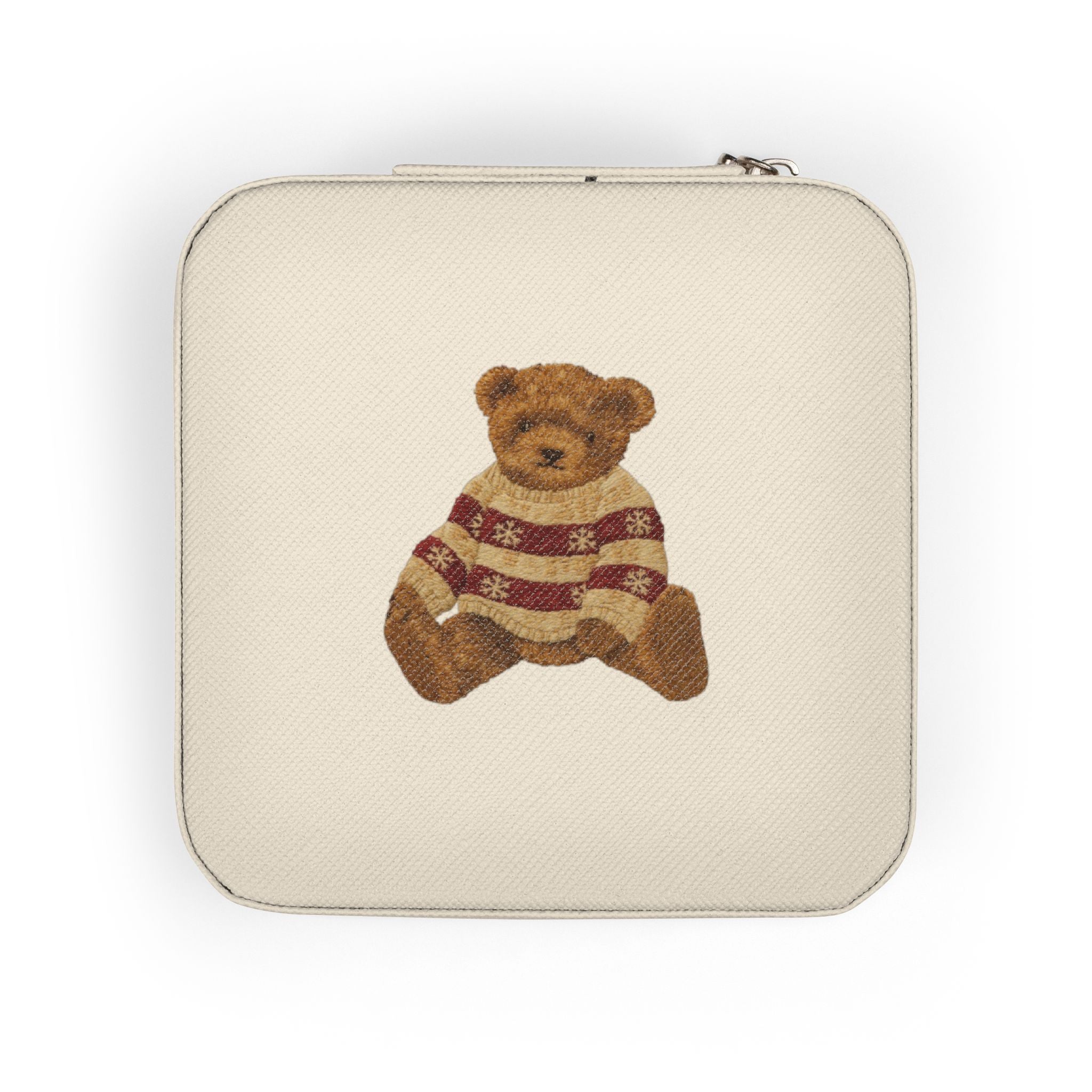 Teddy Bear Jewelry Travel Case — Compact Portable Ring & Earring Organizer