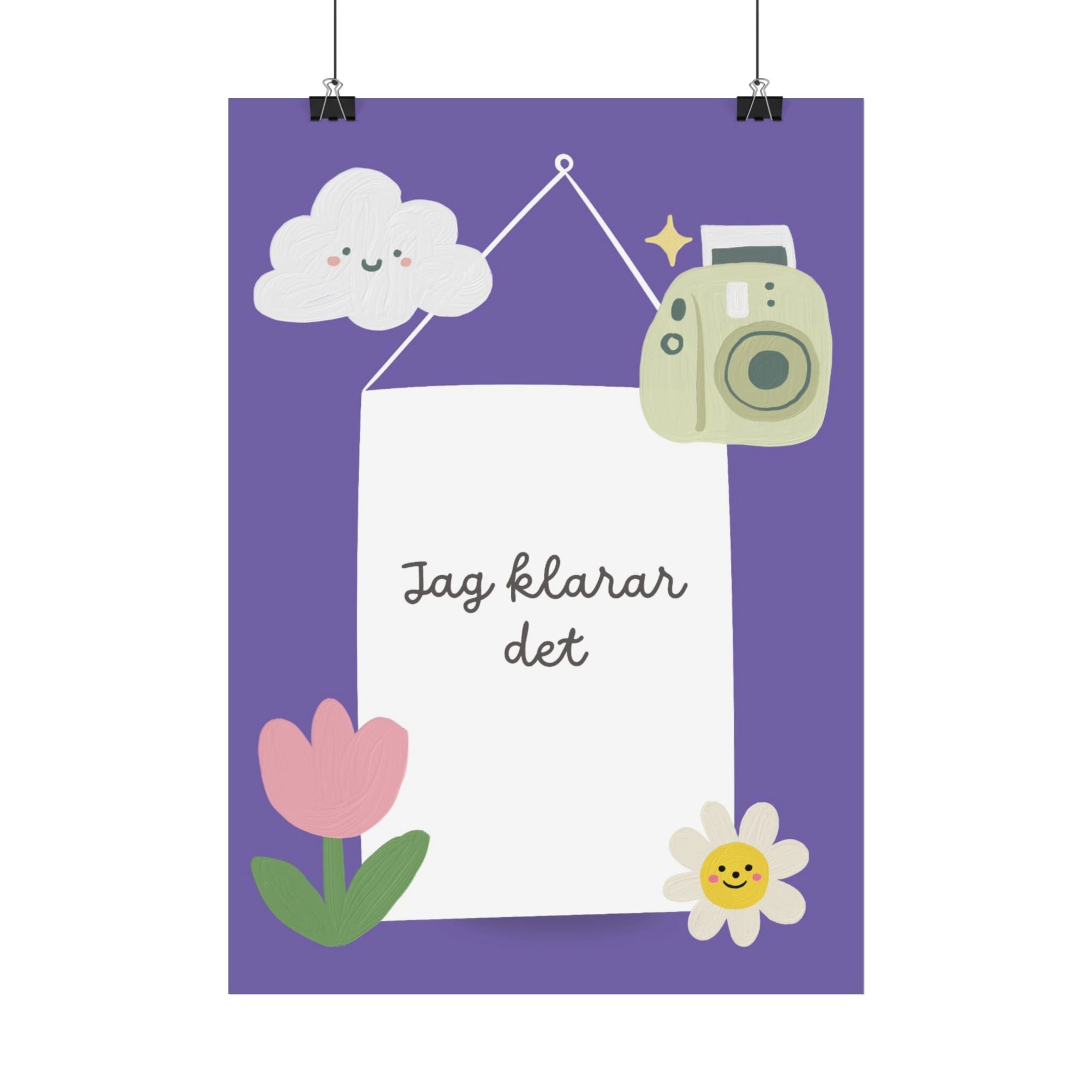 Motivational Poster — "Jag klarar det" Scandinavian Kids Positive Wall Art
