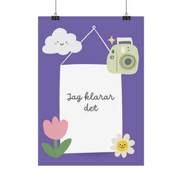 Motivational Poster — "Jag klarar det" Scandinavian Kids Positive Wall Art