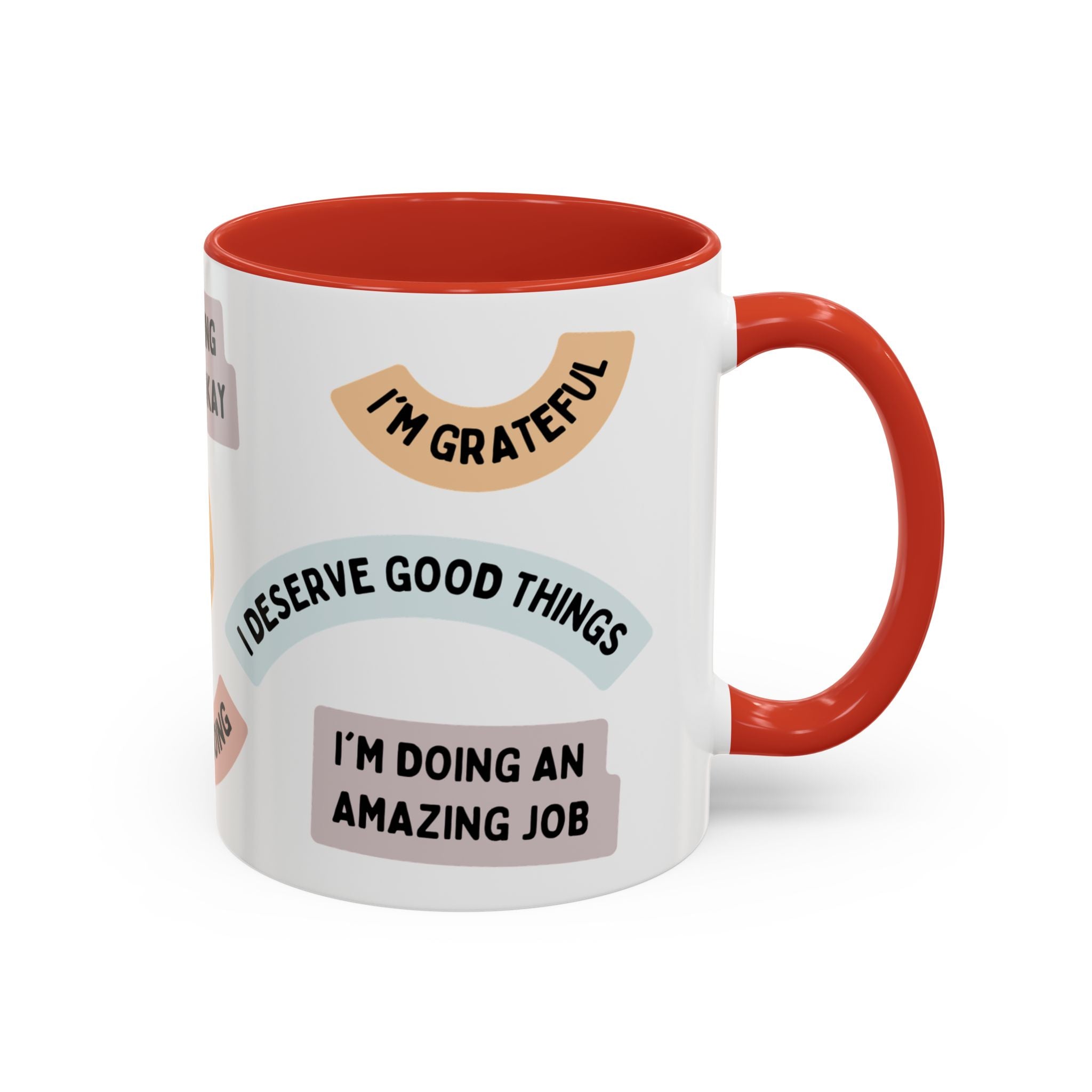 Affirmation Accent Coffee Mug – Positive Quote Inspirational Ceramic Mug (11/15oz)
