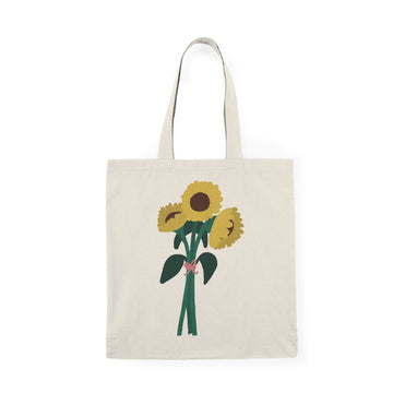 Sunflower Bouquet Natural Tote Bag – Floral Eco-Friendly Market Bag