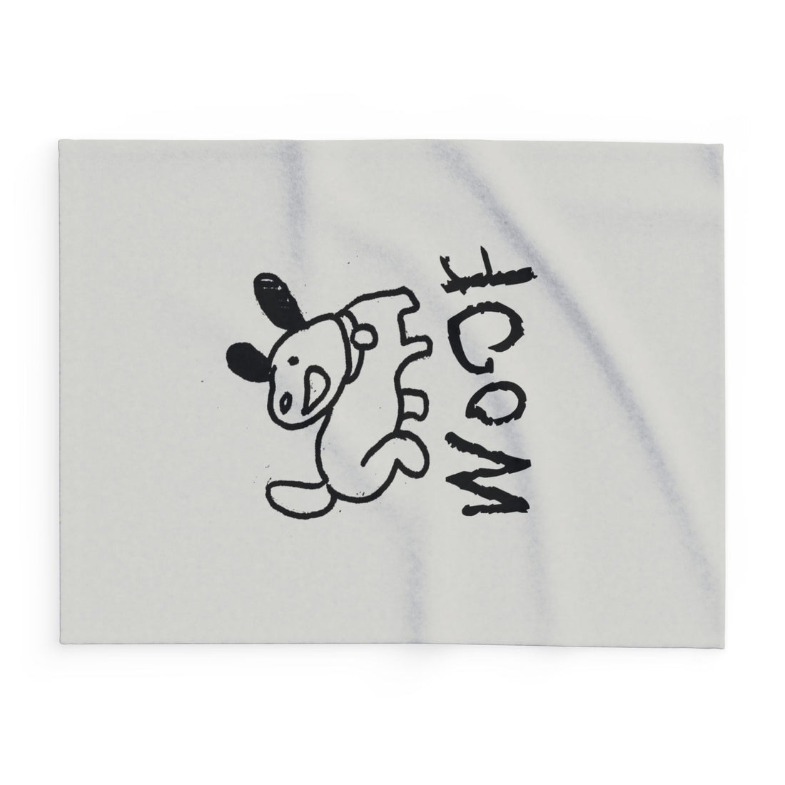 Arctic Fleece Blanket — Cute Hand-Drawn Dog “WOOF” Cozy Throw
