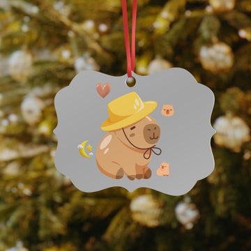 Cute Capybara Ornament — Aluminum Holiday Tree Decoration (1pc)