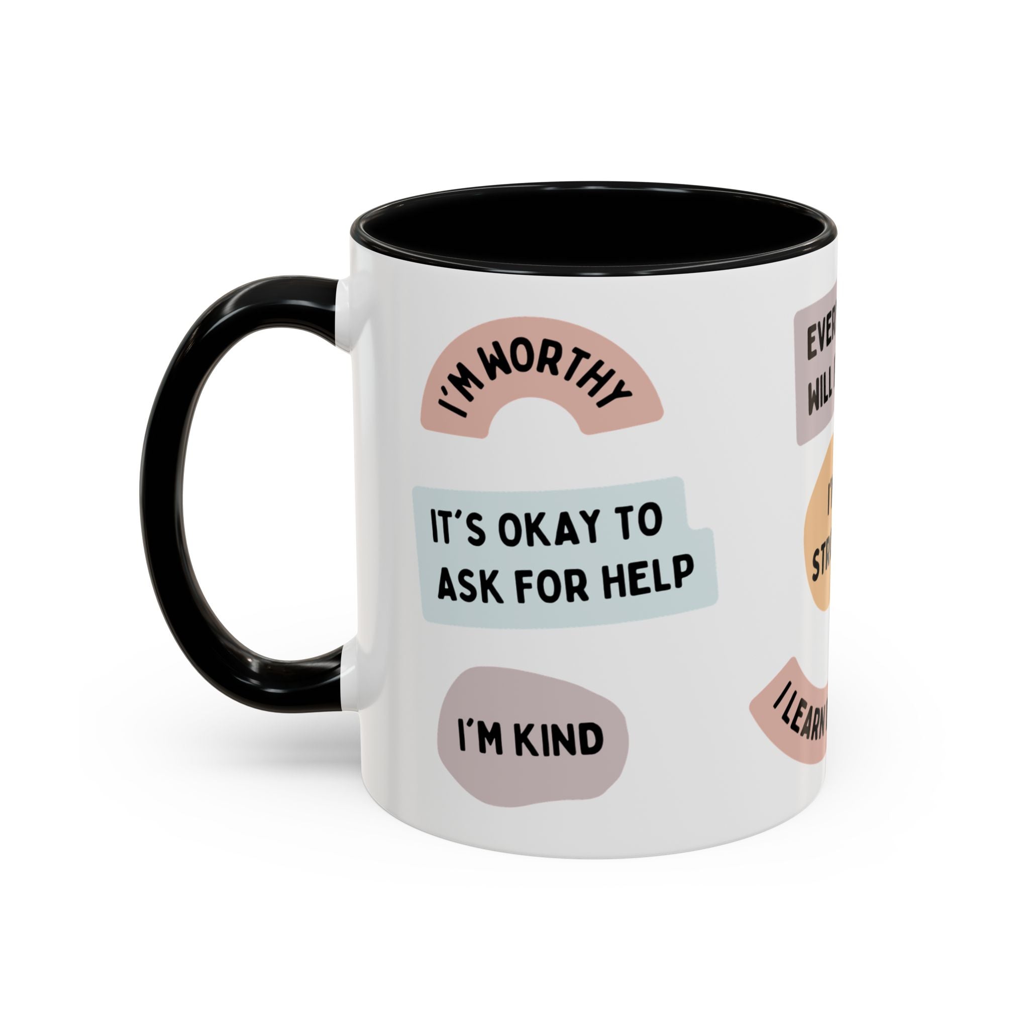 Affirmation Accent Coffee Mug – Positive Quote Inspirational Ceramic Mug (11/15oz)