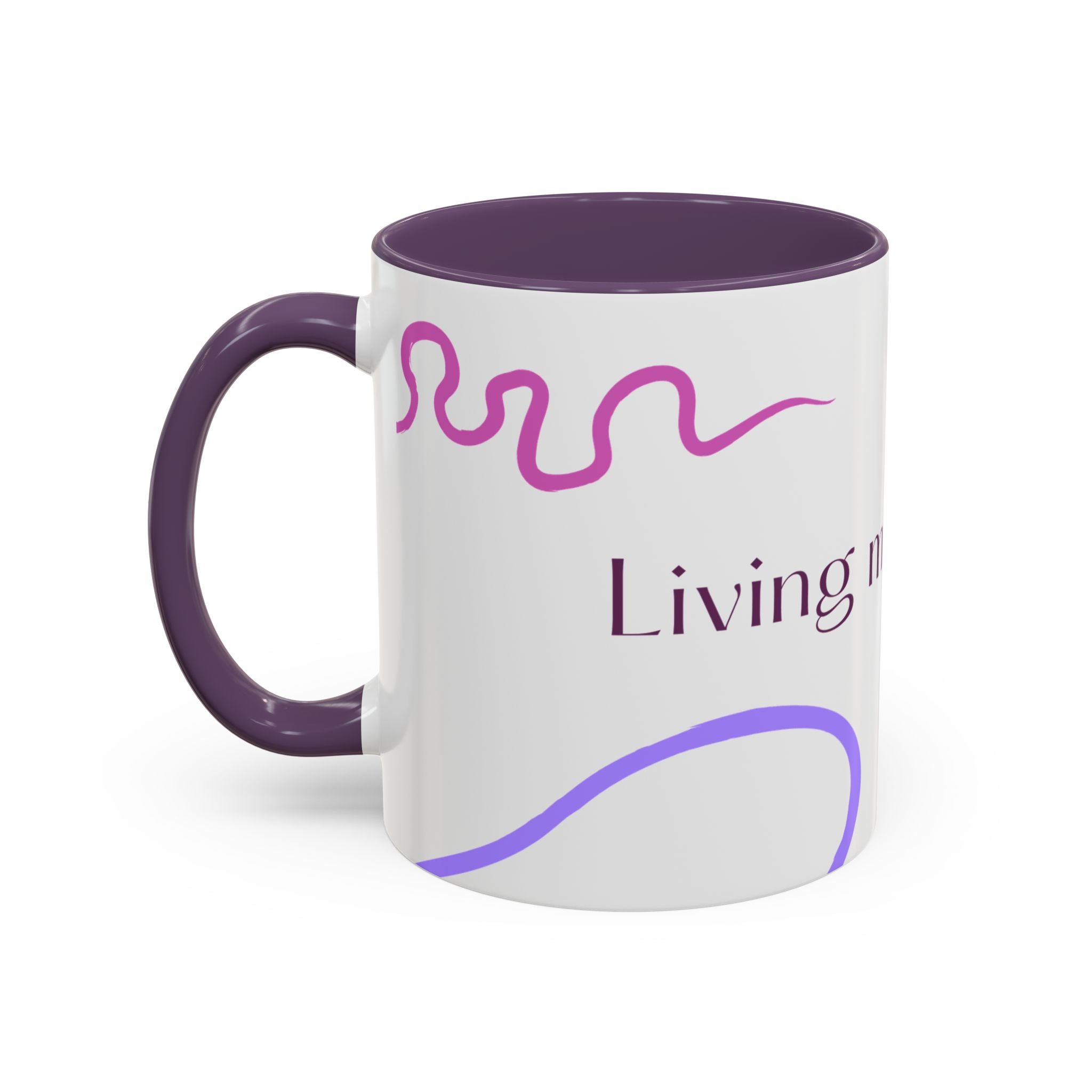 Accent Coffee Mug — 'Living My Best Life' Inspirational Ceramic Mug