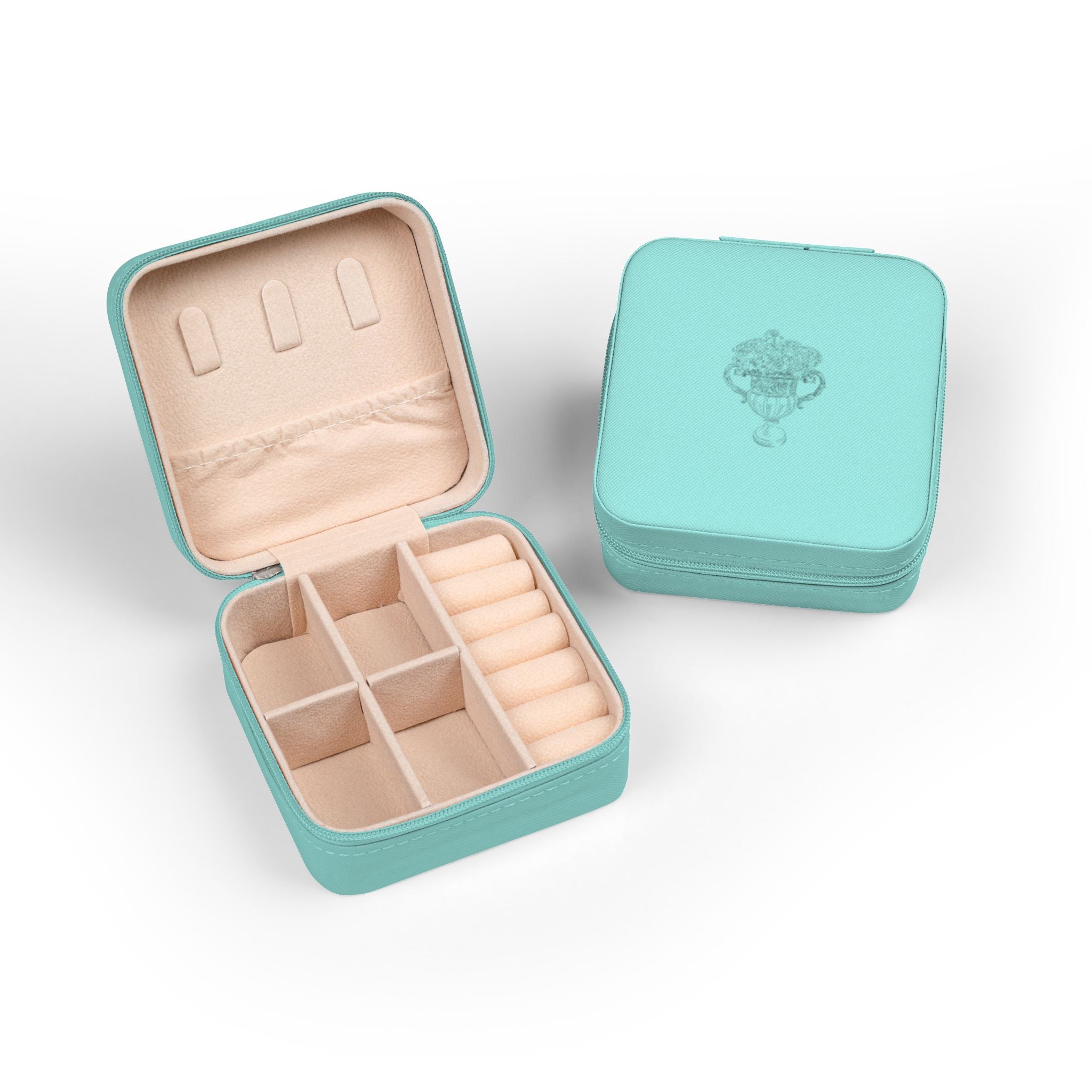 Jewelry Case — Compact Travel Jewelry Organizer (Ring Slots & Compartments)