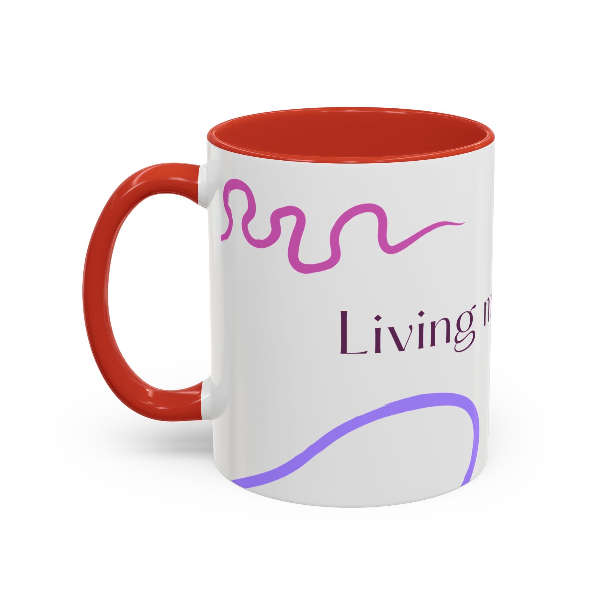 Accent Coffee Mug — 'Living My Best Life' Inspirational Ceramic Mug