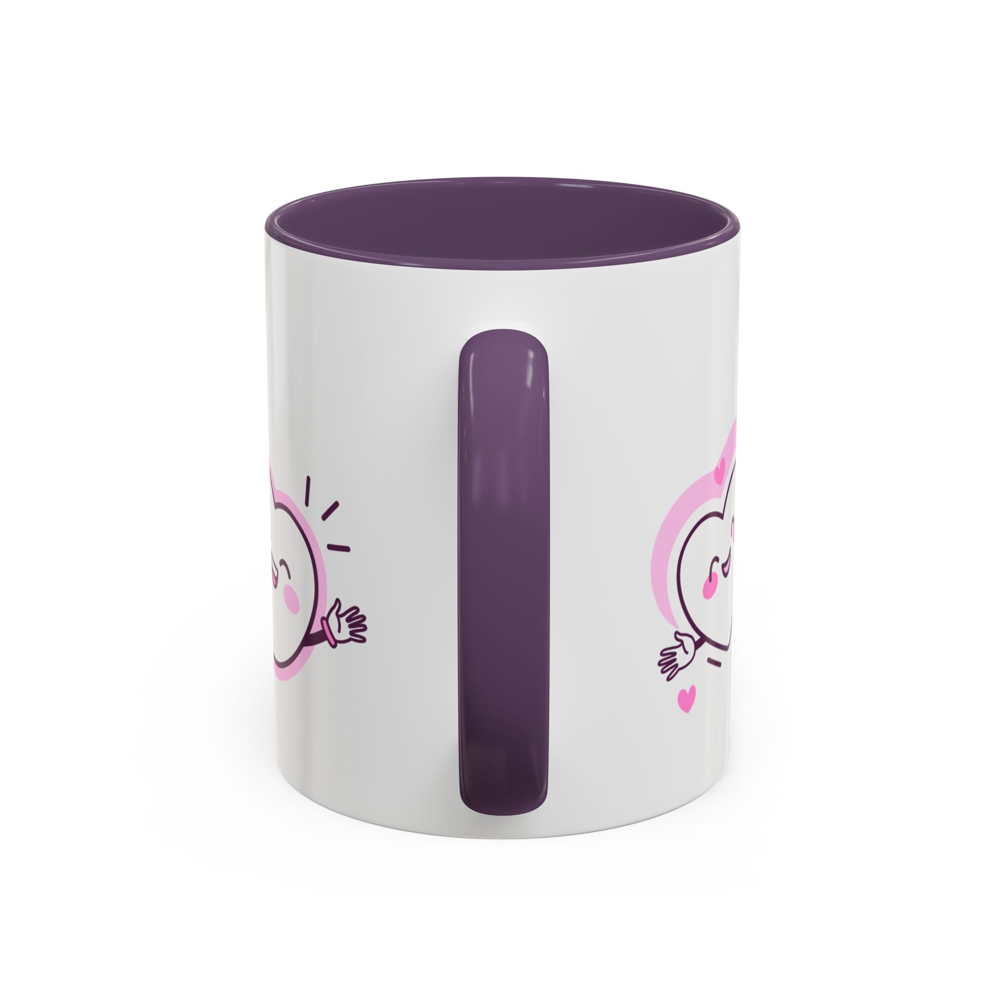 You Warm My Heart Accent Coffee Mug — Cute Pink Heart Valentine Gift (11/15oz)