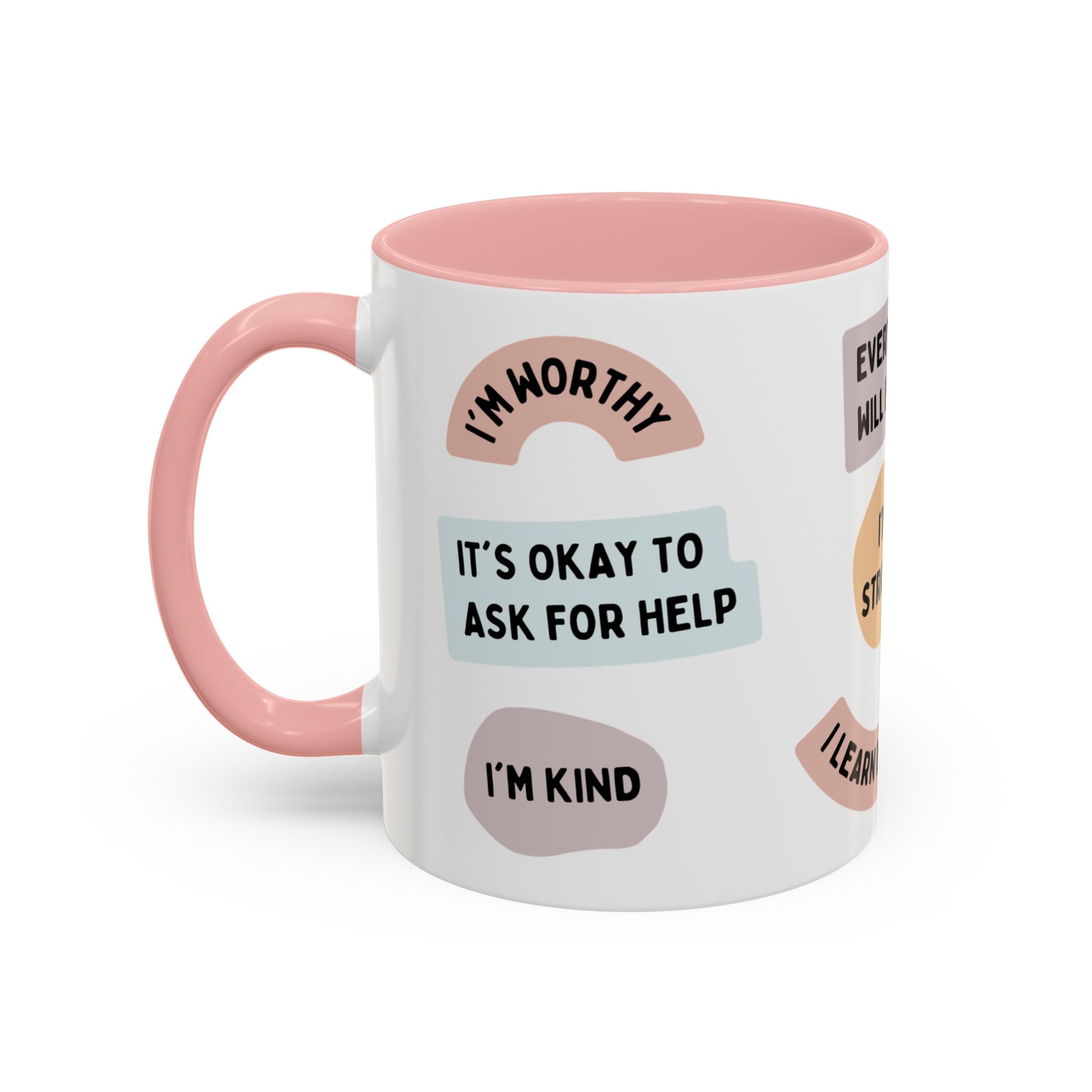 Affirmation Accent Coffee Mug – Positive Quote Inspirational Ceramic Mug (11/15oz)