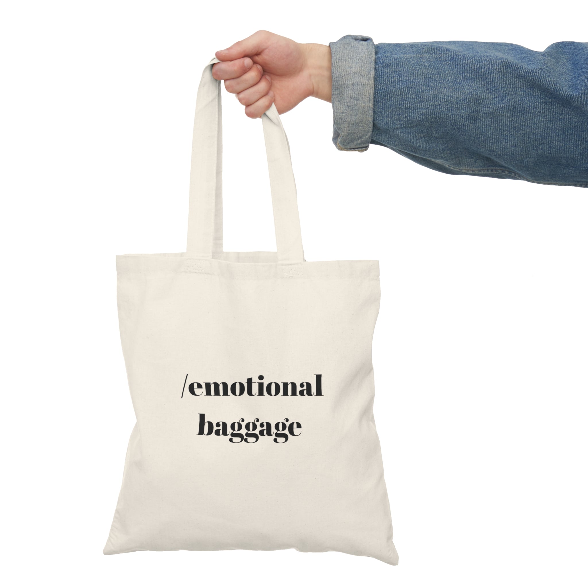 Emotional Baggage Canvas Tote Bag – Funny Quote Reusable Grocery & Book Bag