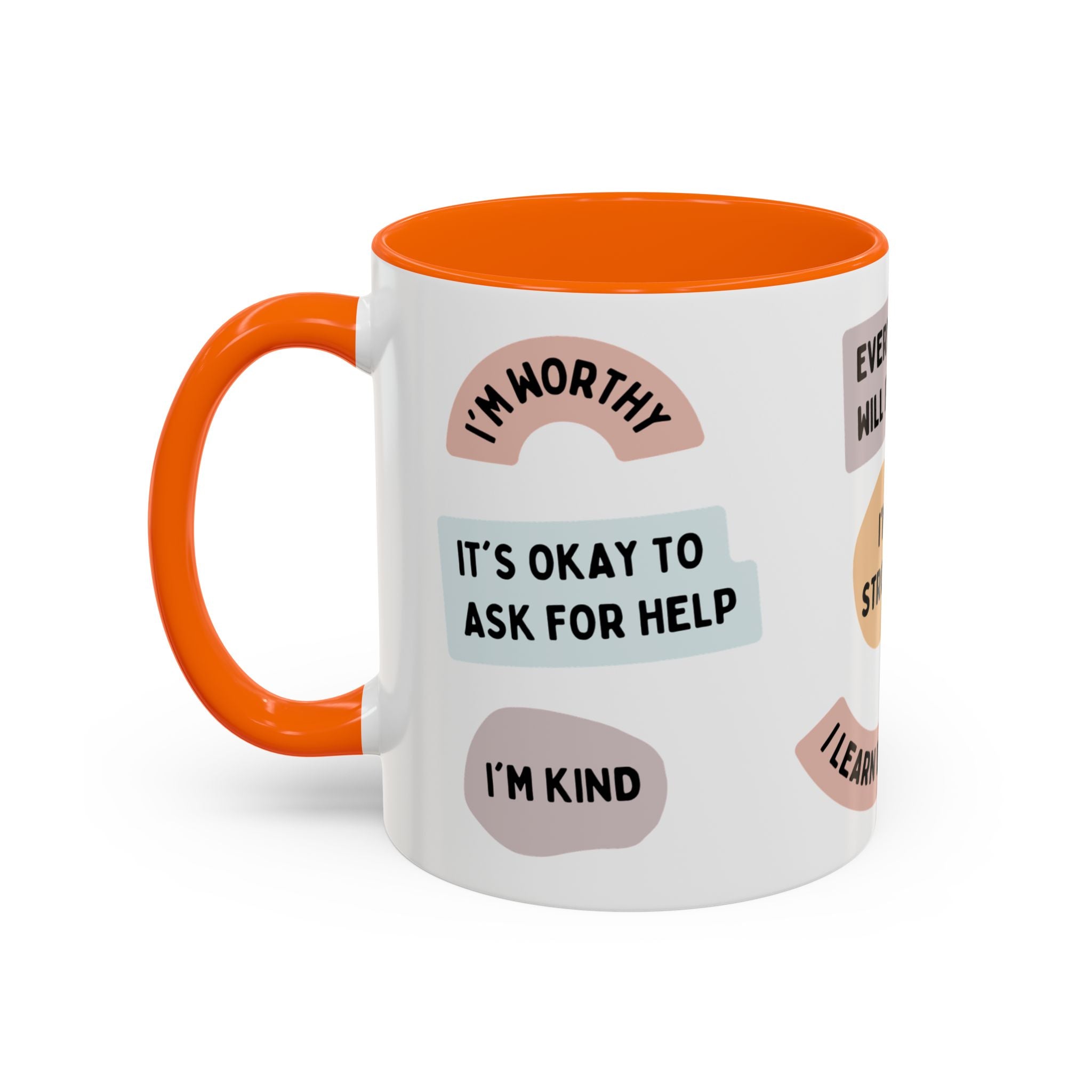 Affirmation Accent Coffee Mug – Positive Quote Inspirational Ceramic Mug (11/15oz)