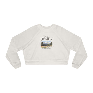 Creation Mountain Crop Sweatshirt – Women's Nature Graphic Pullover