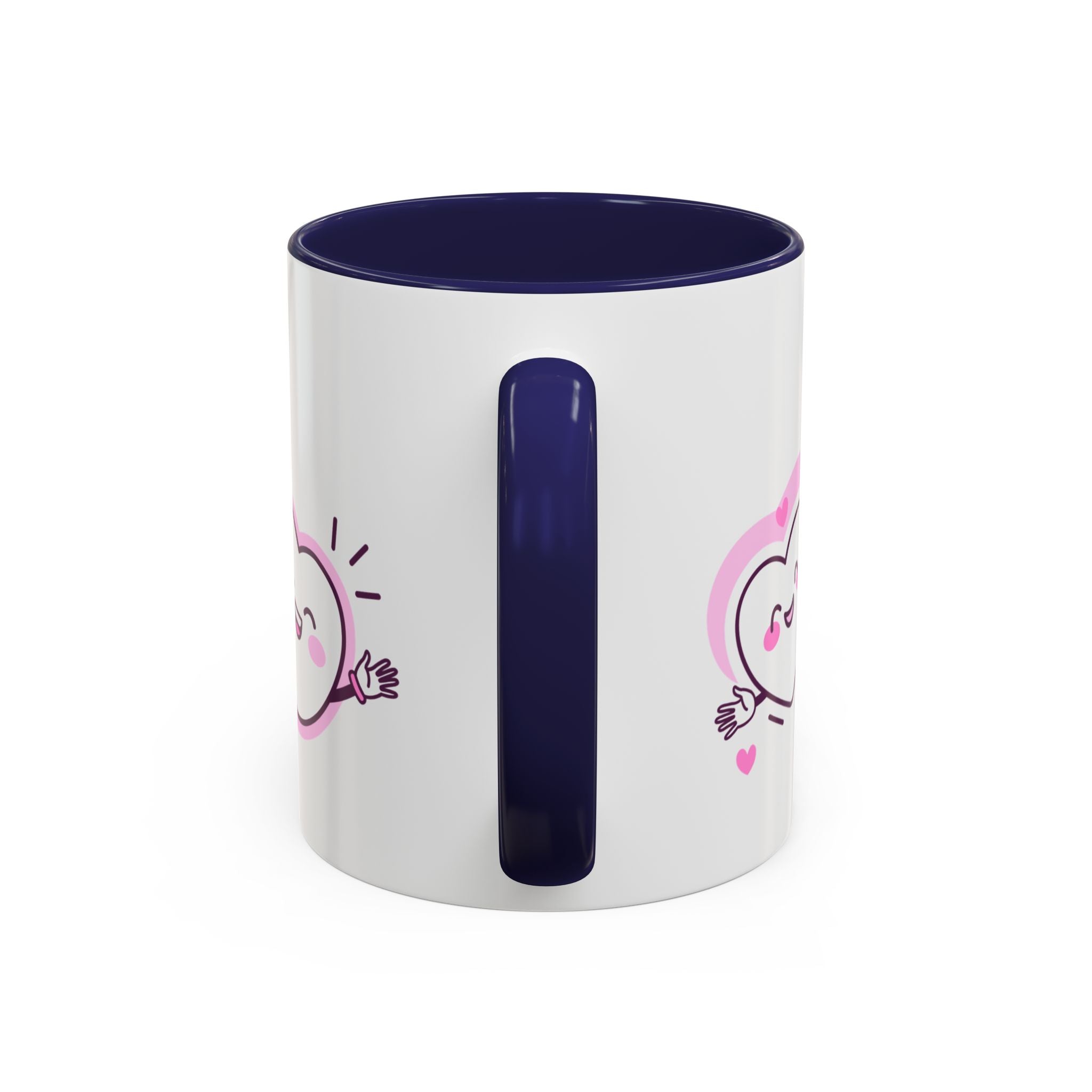 You Warm My Heart Accent Coffee Mug — Cute Pink Heart Valentine Gift (11/15oz)