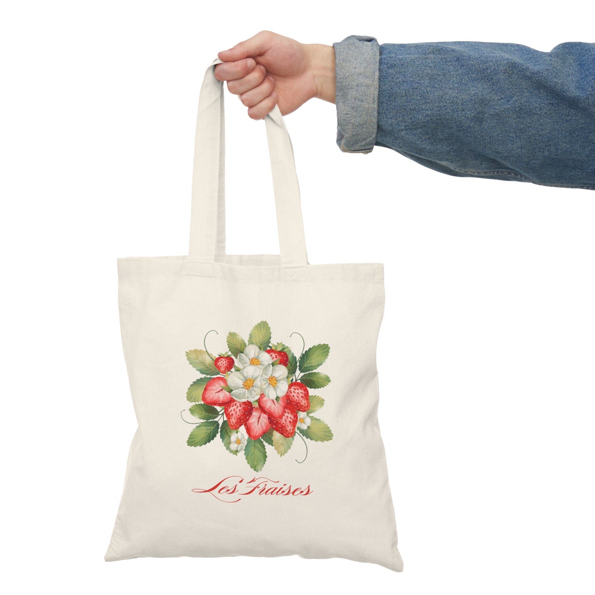Strawberry Blossom Tote Bag — Les Fraises Floral Market Tote