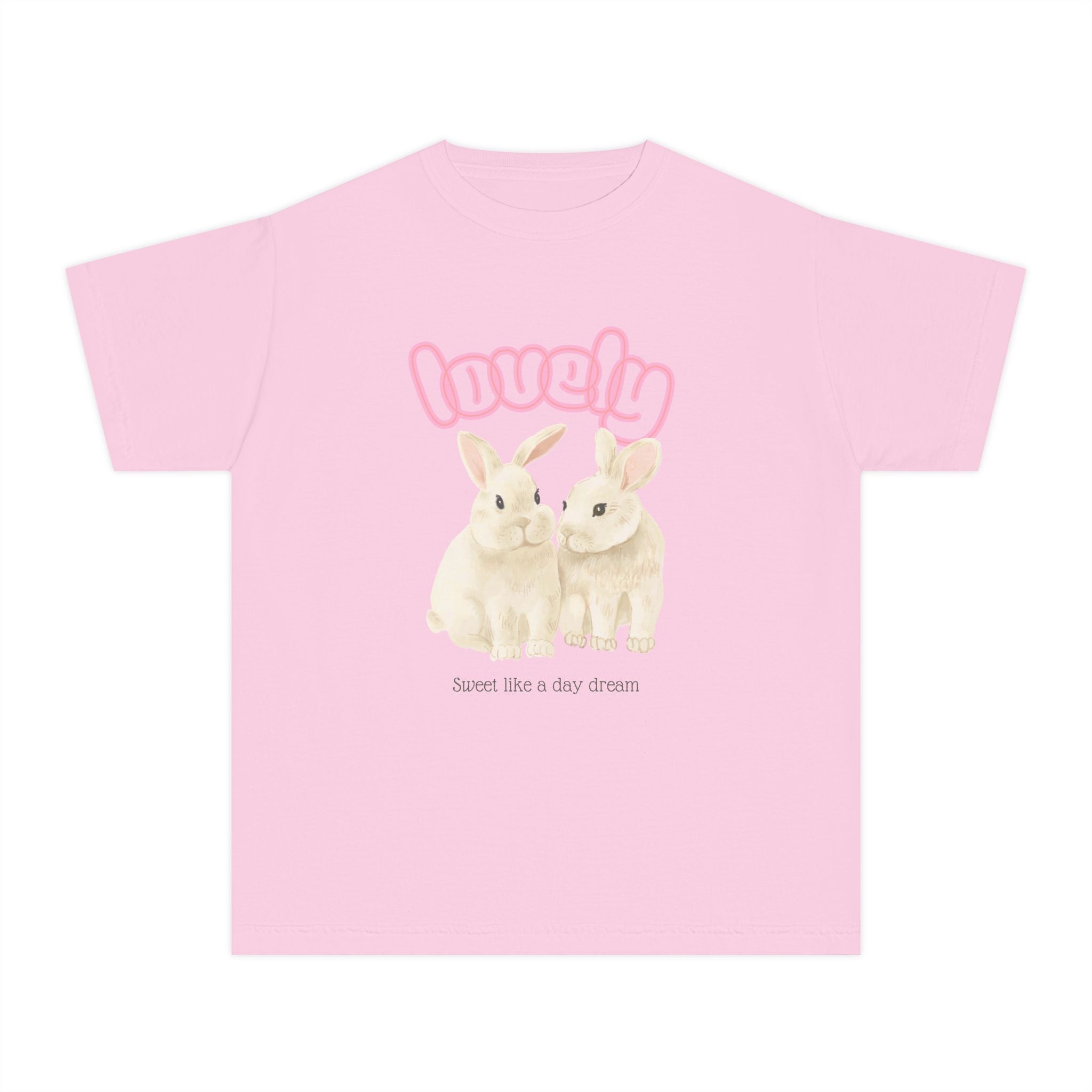 "Lovely" Bunny Graphic Shirt (Sweet Like a Day Dream)