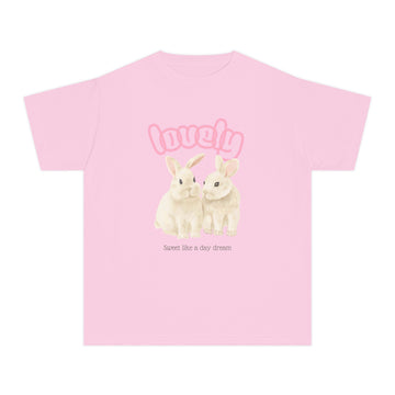 "Lovely" Bunny Graphic Shirt (Sweet Like a Day Dream)