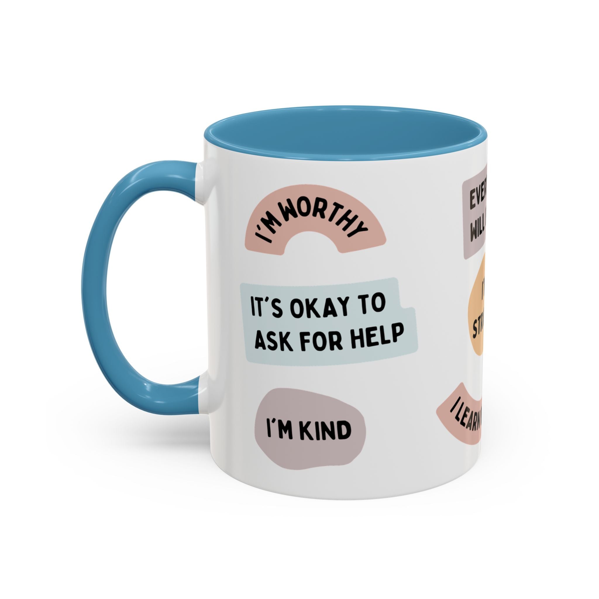 Affirmation Accent Coffee Mug – Positive Quote Inspirational Ceramic Mug (11/15oz)