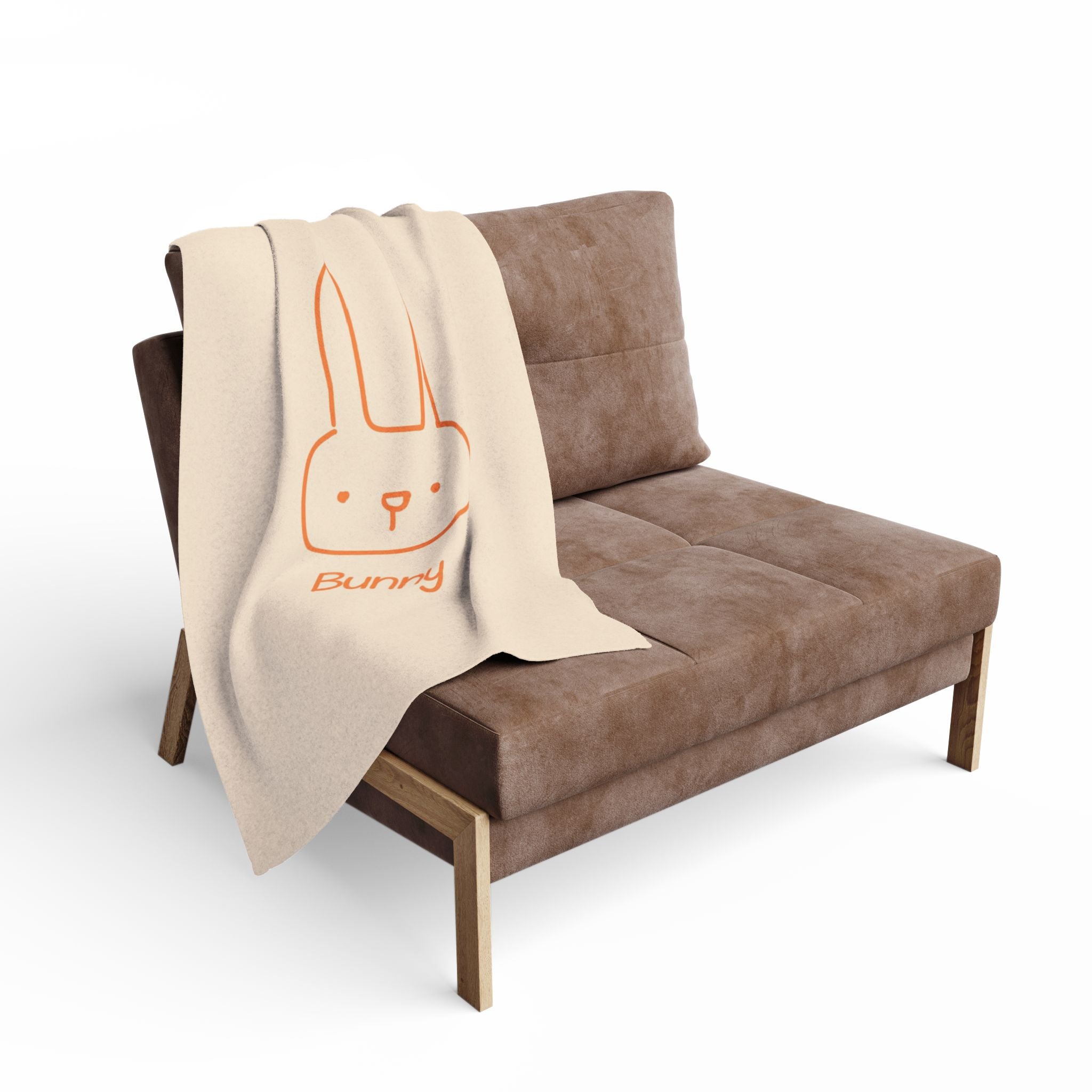 Bunny Fleece Blanket — Cute Minimalist Bunny Throw for Kids & Nursery