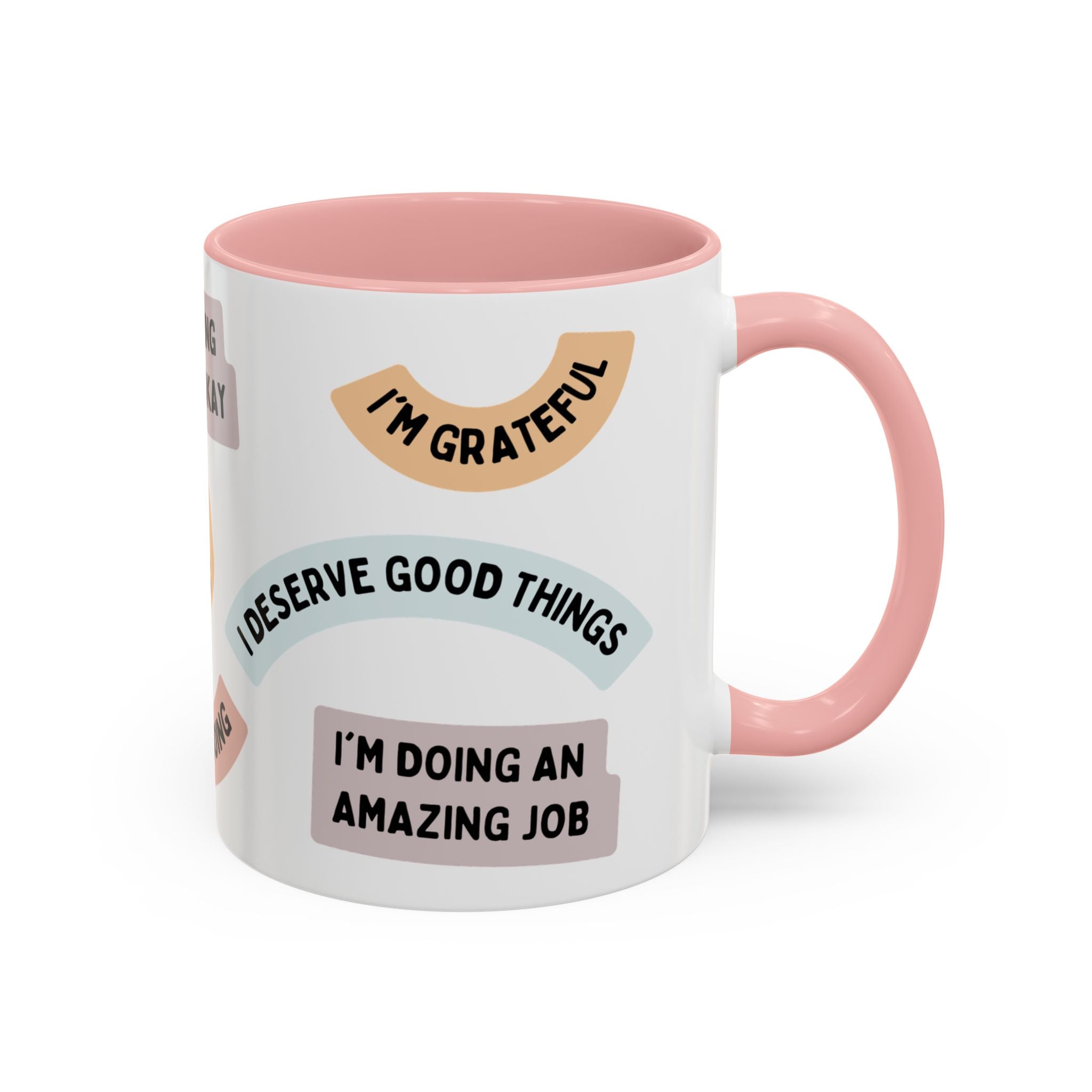 Affirmation Accent Coffee Mug – Positive Quote Inspirational Ceramic Mug (11/15oz)
