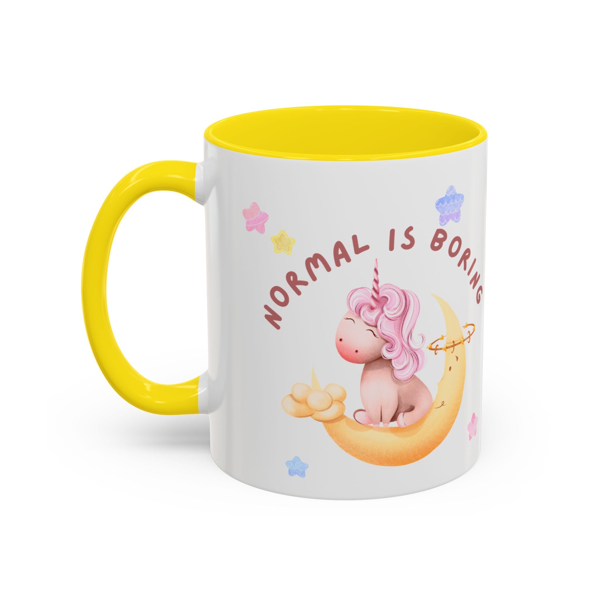 Unicorn Coffee Mug — "Be a Unicorn" Cute Rainbow Cloud Accent Mug