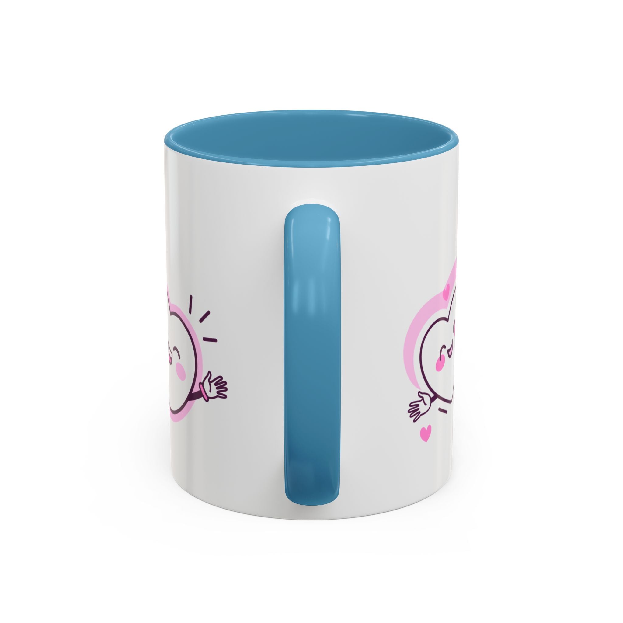 You Warm My Heart Accent Coffee Mug — Cute Pink Heart Valentine Gift (11/15oz)