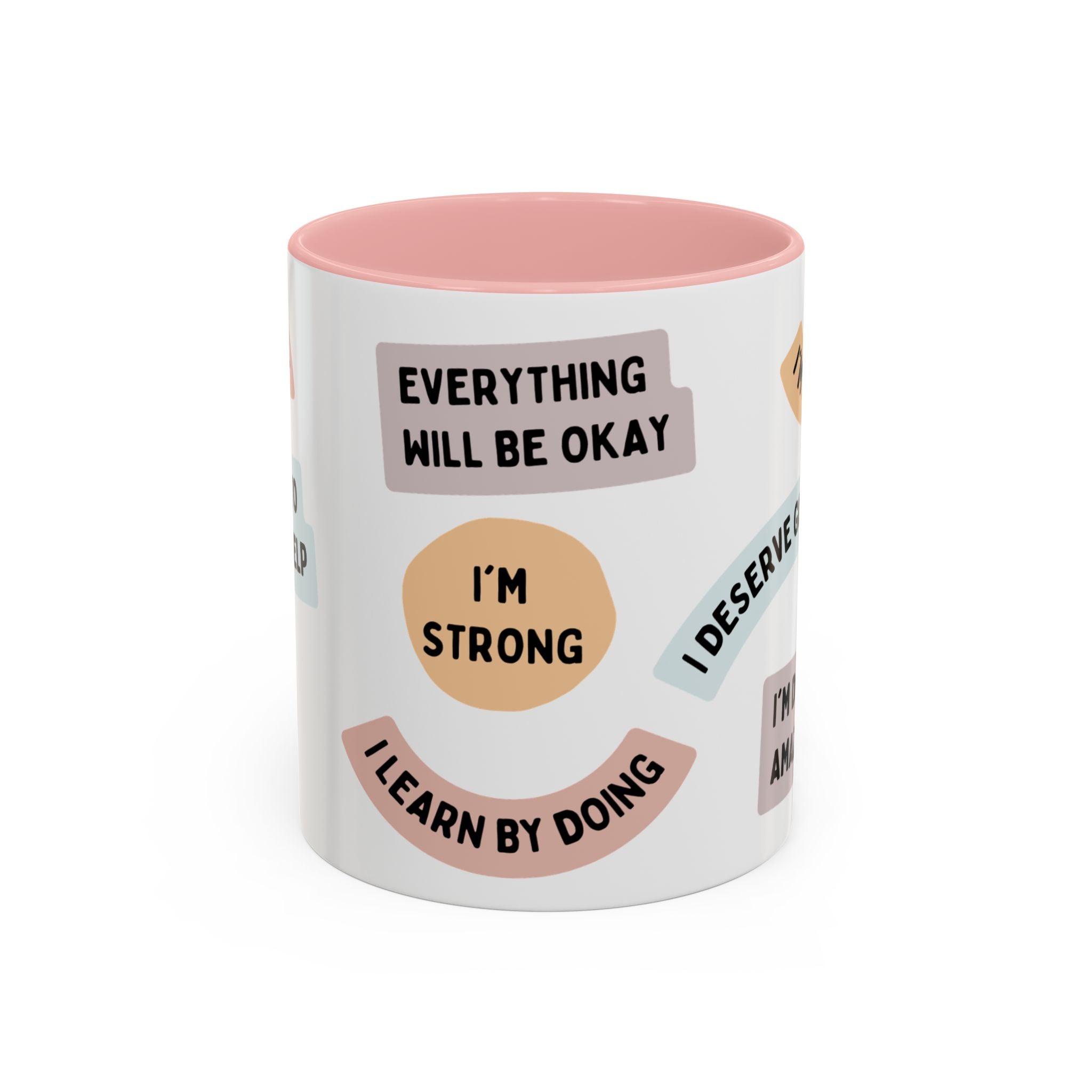 Affirmation Accent Coffee Mug – Positive Quote Inspirational Ceramic Mug (11/15oz)