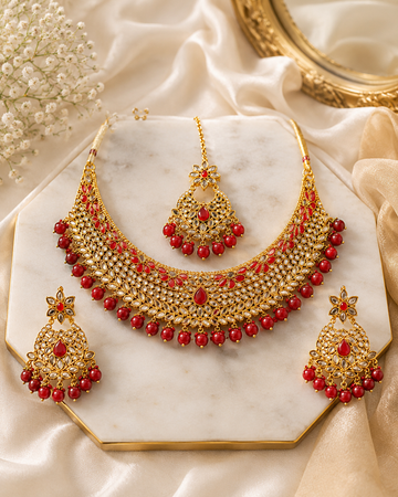 Royal Crimson Kundan Set