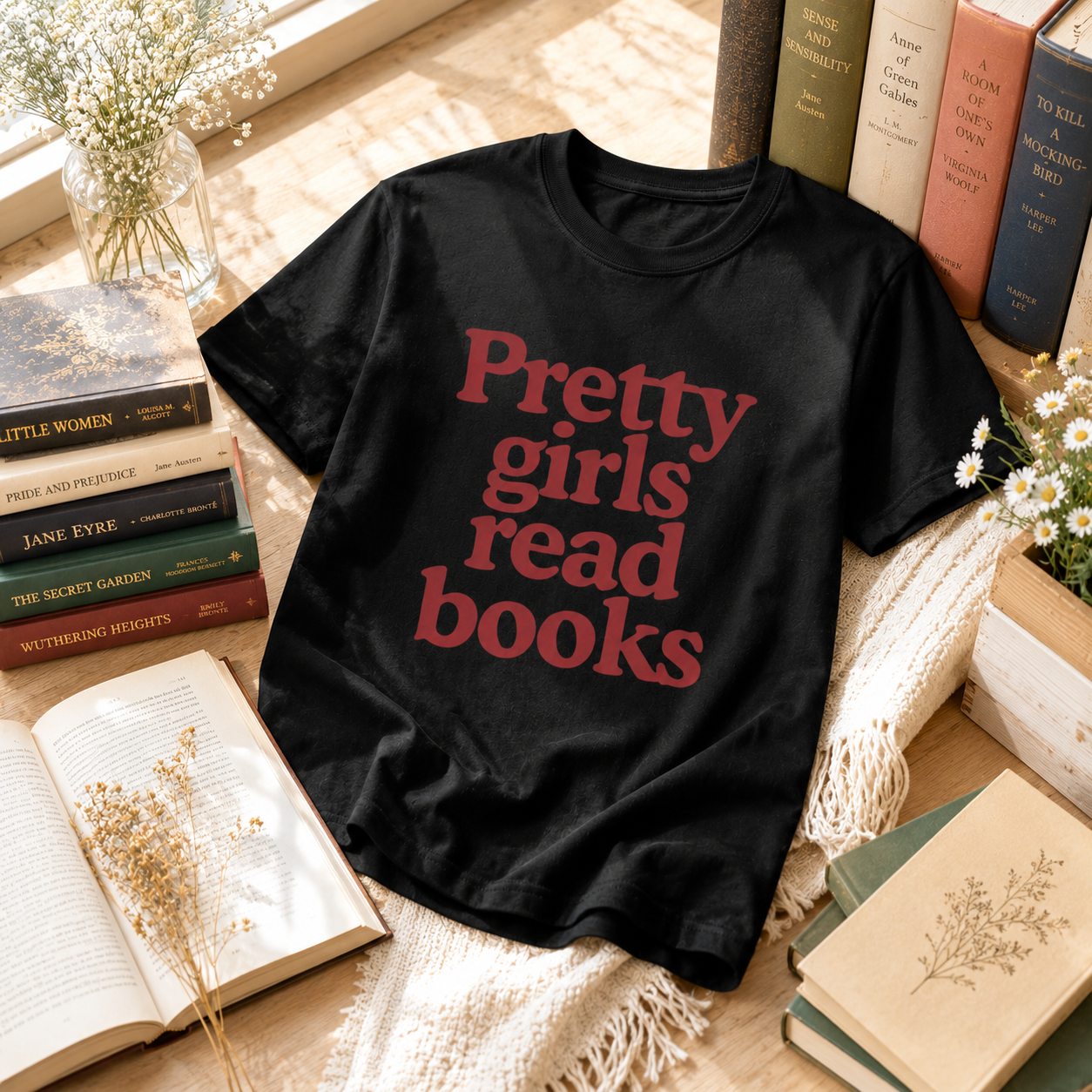 Pretty Girls Read Books Women’s basic softstyle t-shirt