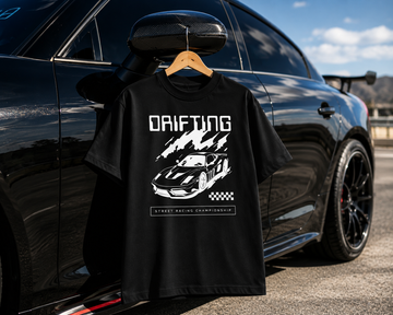 Drifting organic oversized high neck t-shirt