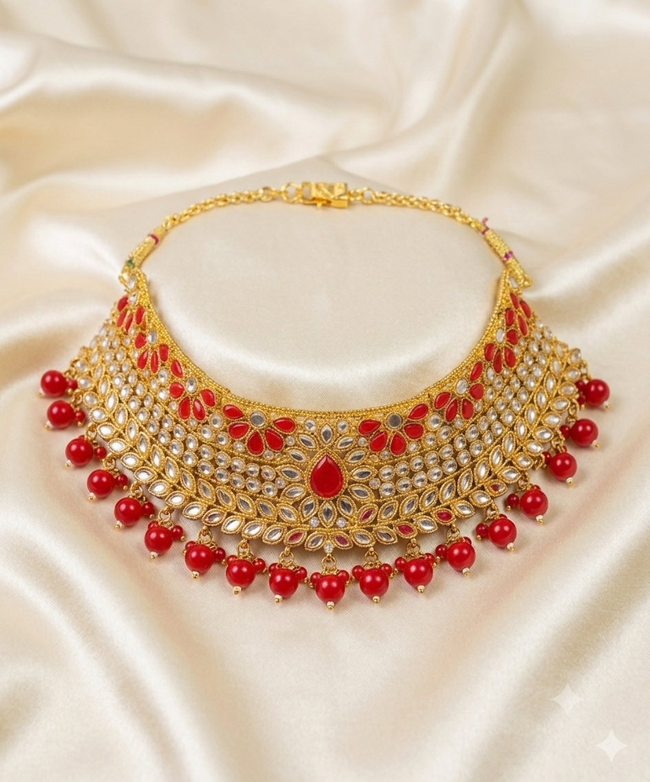 Royal Crimson Kundan Set